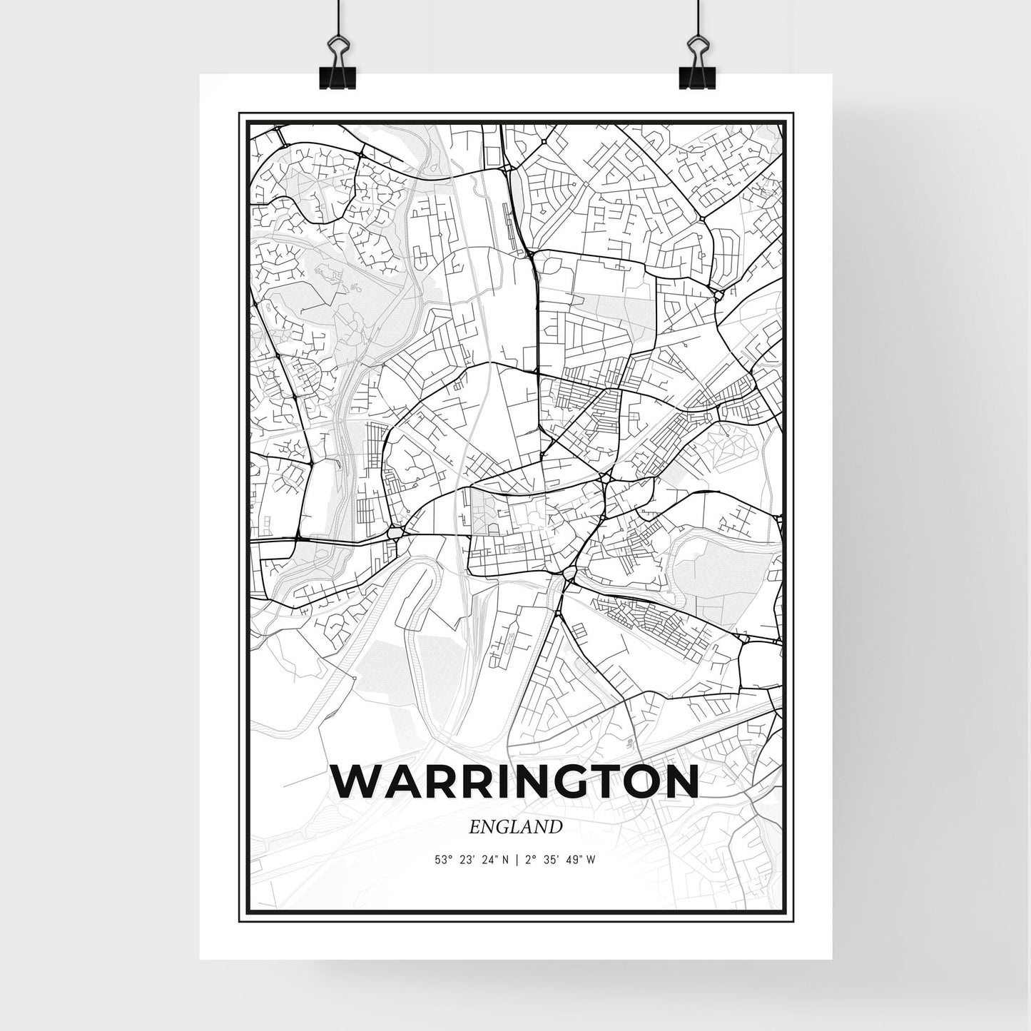 Warrington England - Premium City Map Poster