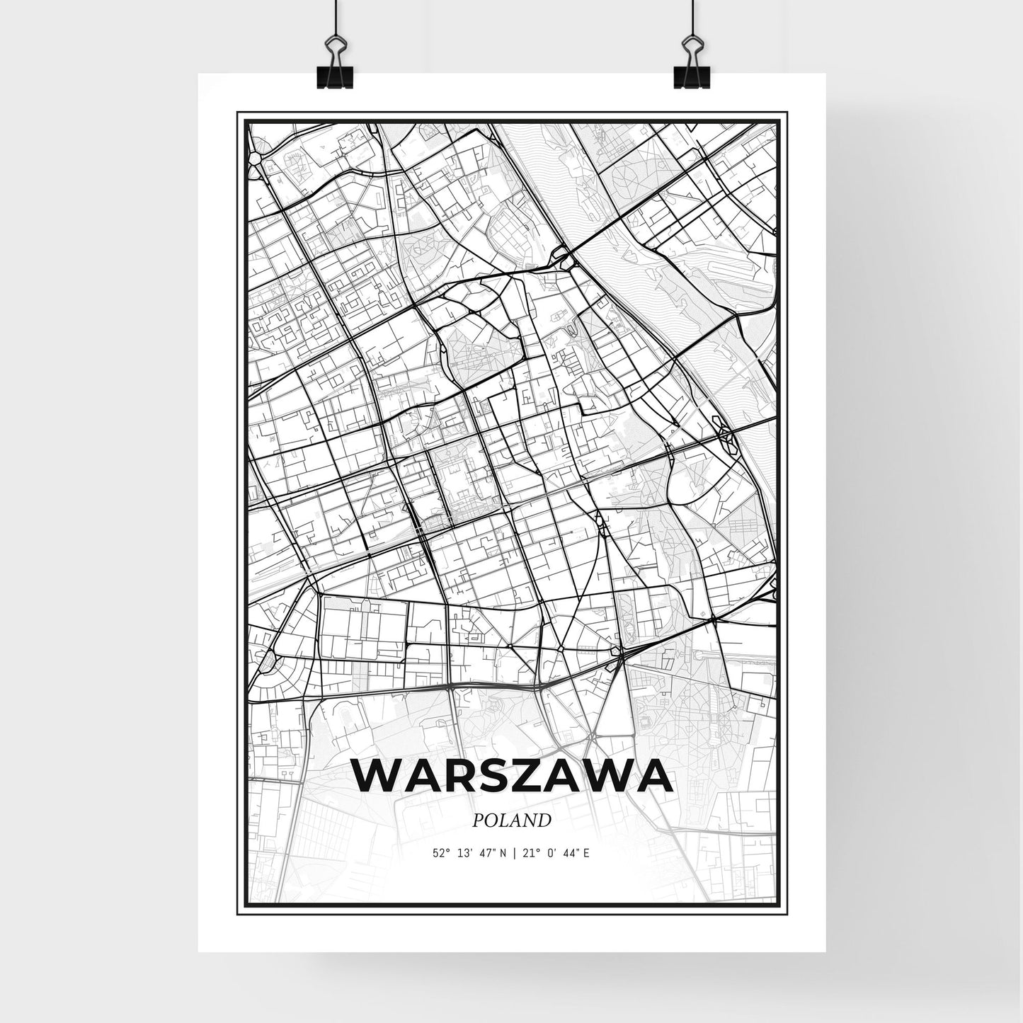 Warsaw Poland - Premium City Map Poster