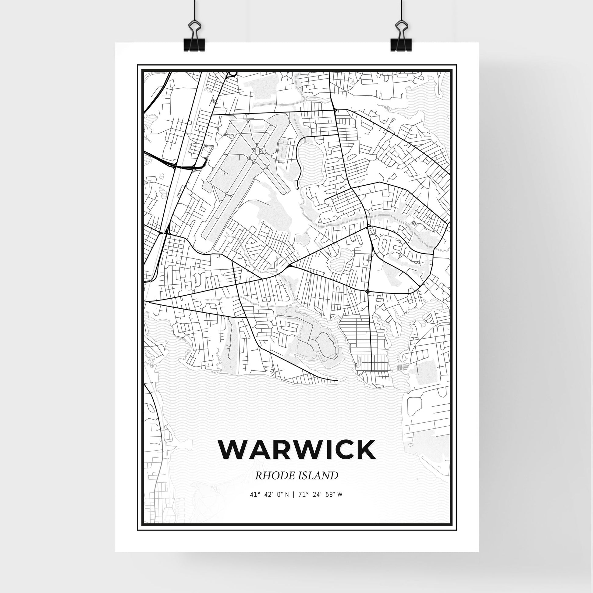 Warwick Rhode Island - Premium City Map Poster