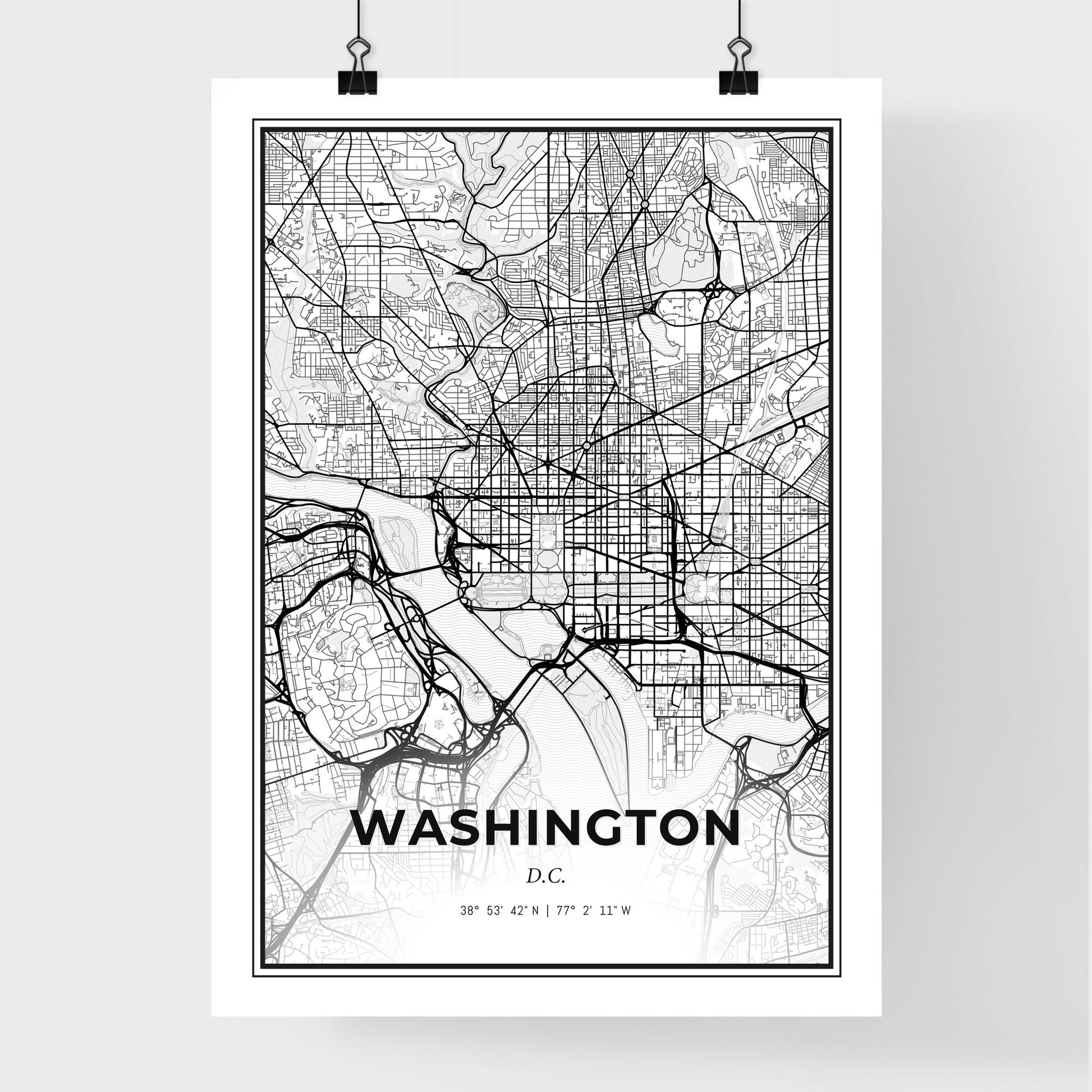 Washington D.C. - Premium City Map Poster