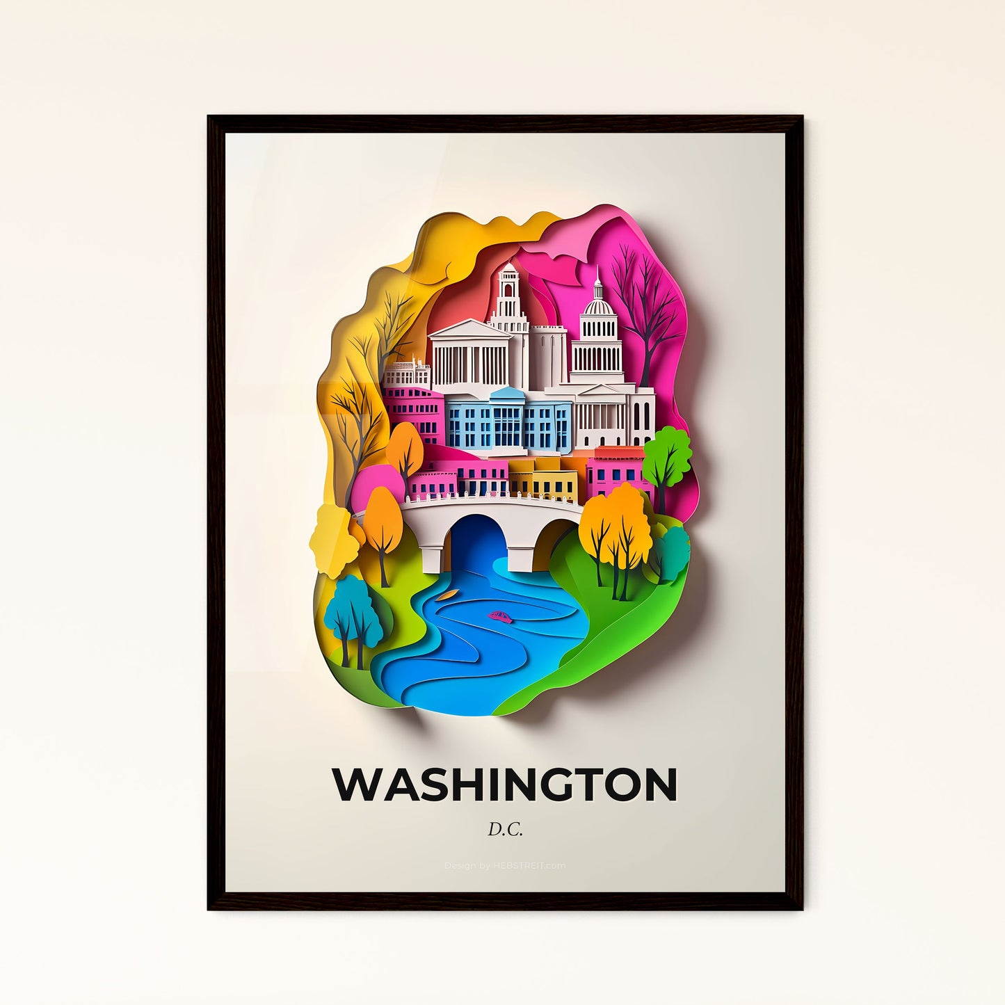 Vivid Washington, D.C. - a paper cut of a city with a bridge