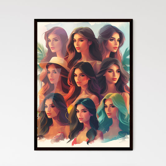 Multiethnic Women in Beach Sundresses Celebr - Framed Art Print