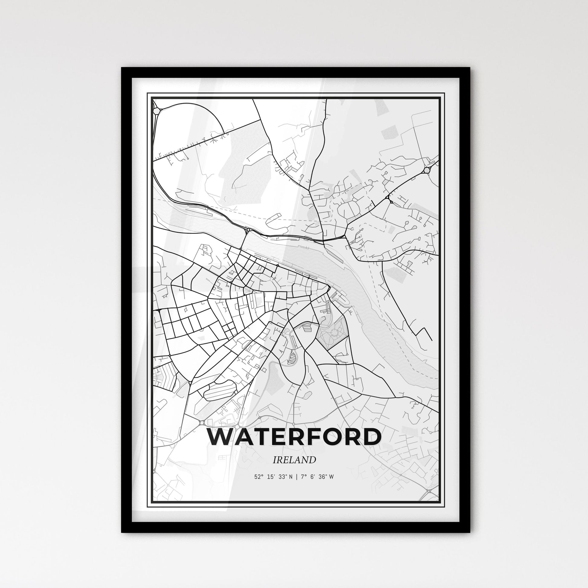 Waterford Ireland - Scandinavian Style City Map for Modern Home Decor