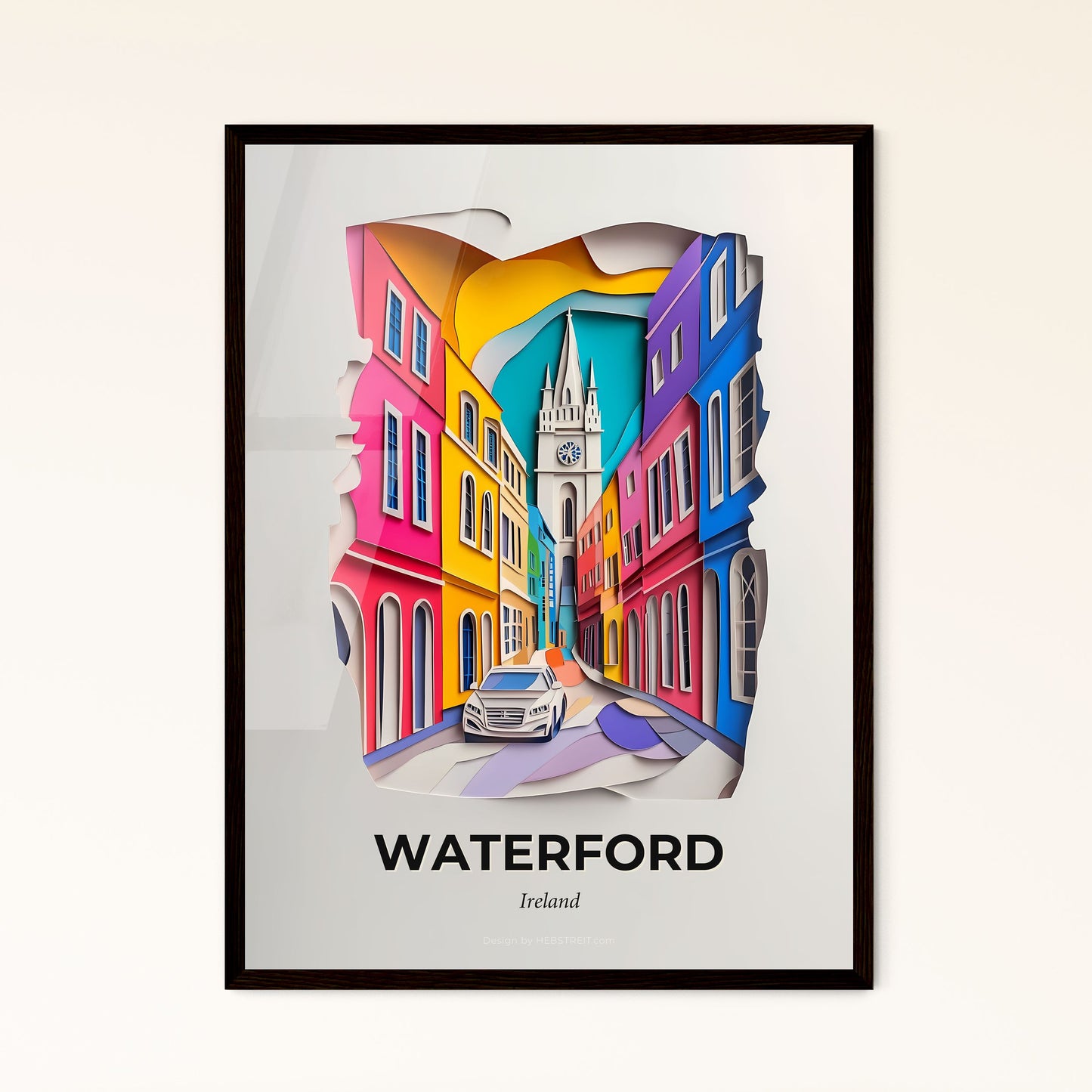 Vivid Waterford, Ireland - a car is parked in front of a colorful building