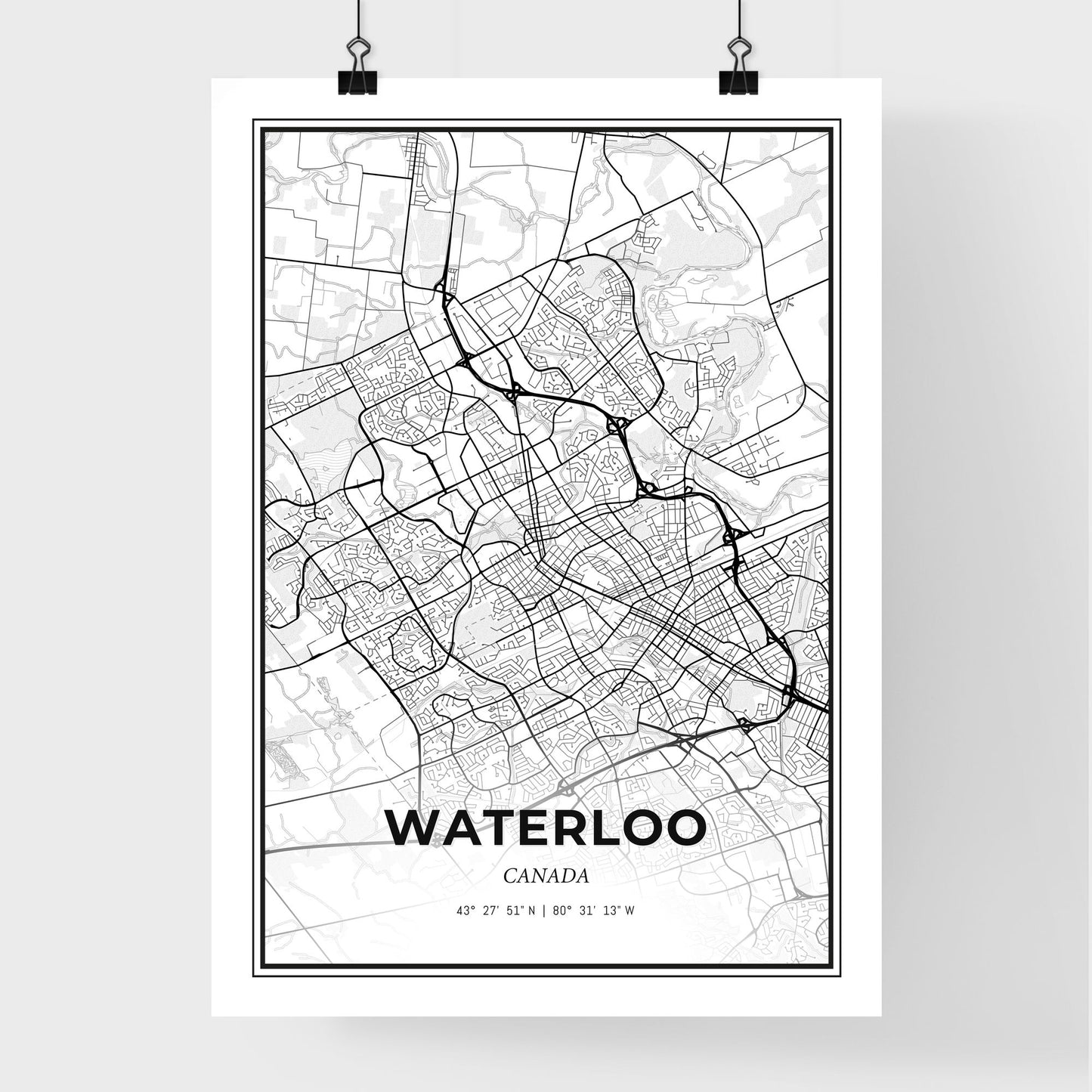 Waterloo Canada - Premium City Map Poster