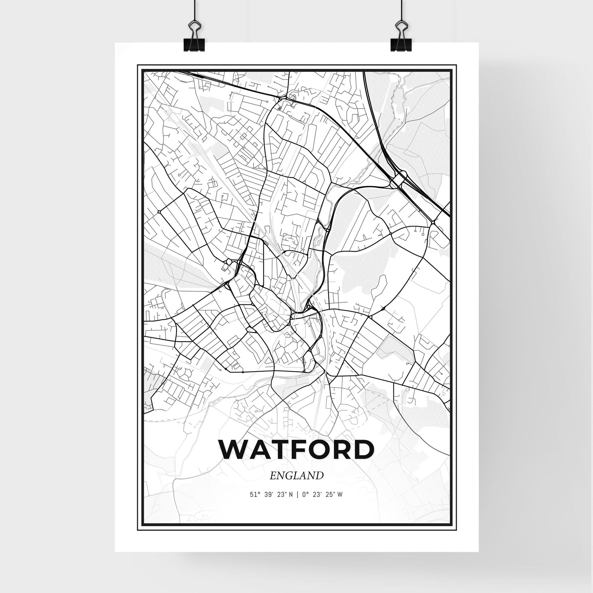 Watford England - Premium City Map Poster