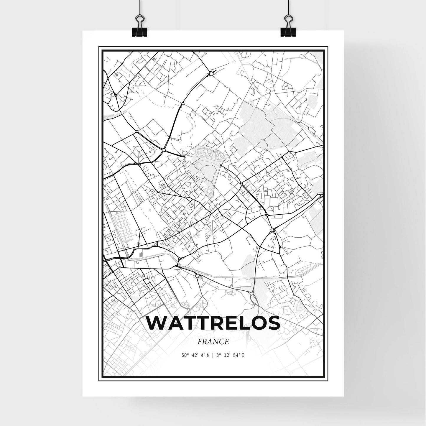 Wattrelos France - Premium City Map Poster