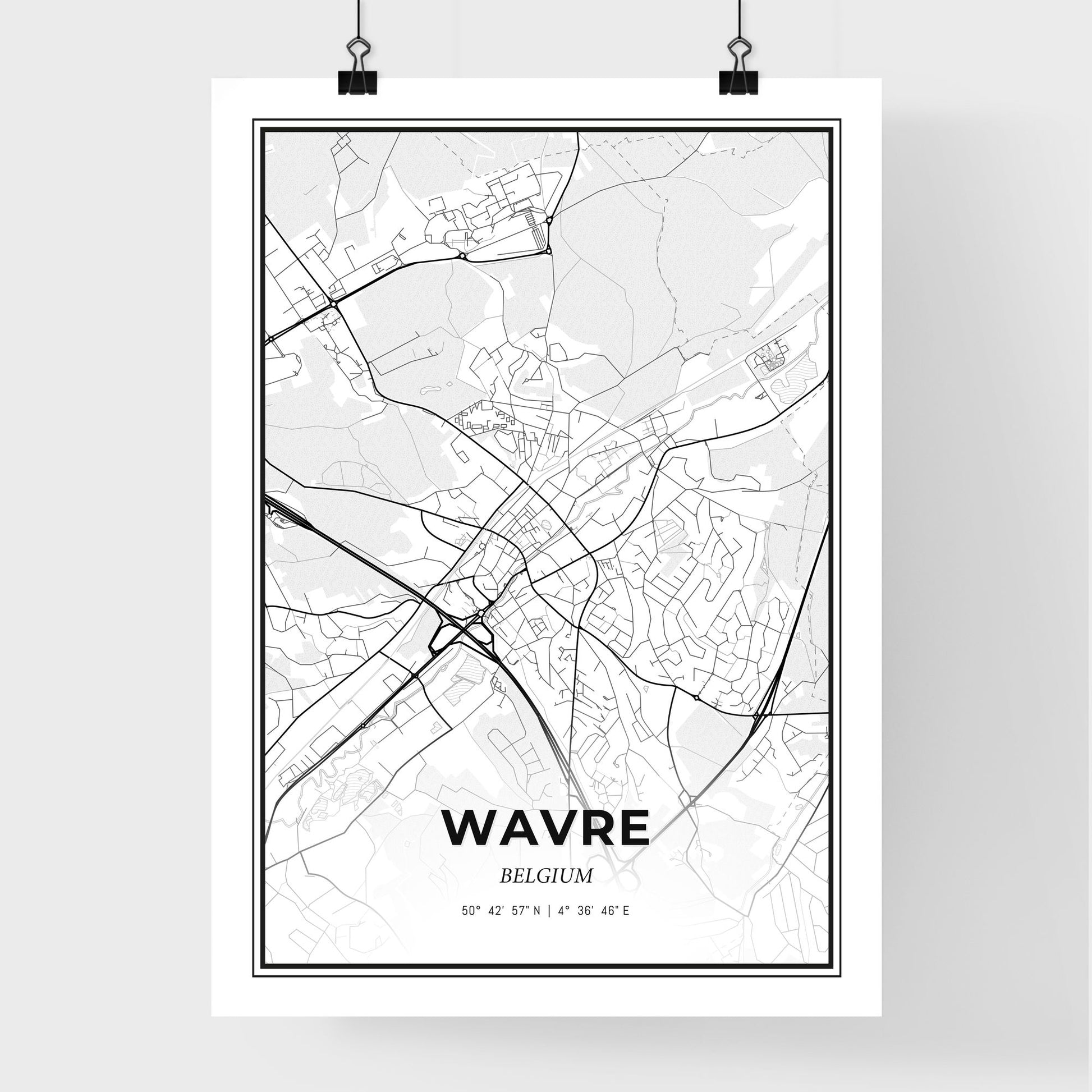 Wavre  Belgium - Premium City Map Poster