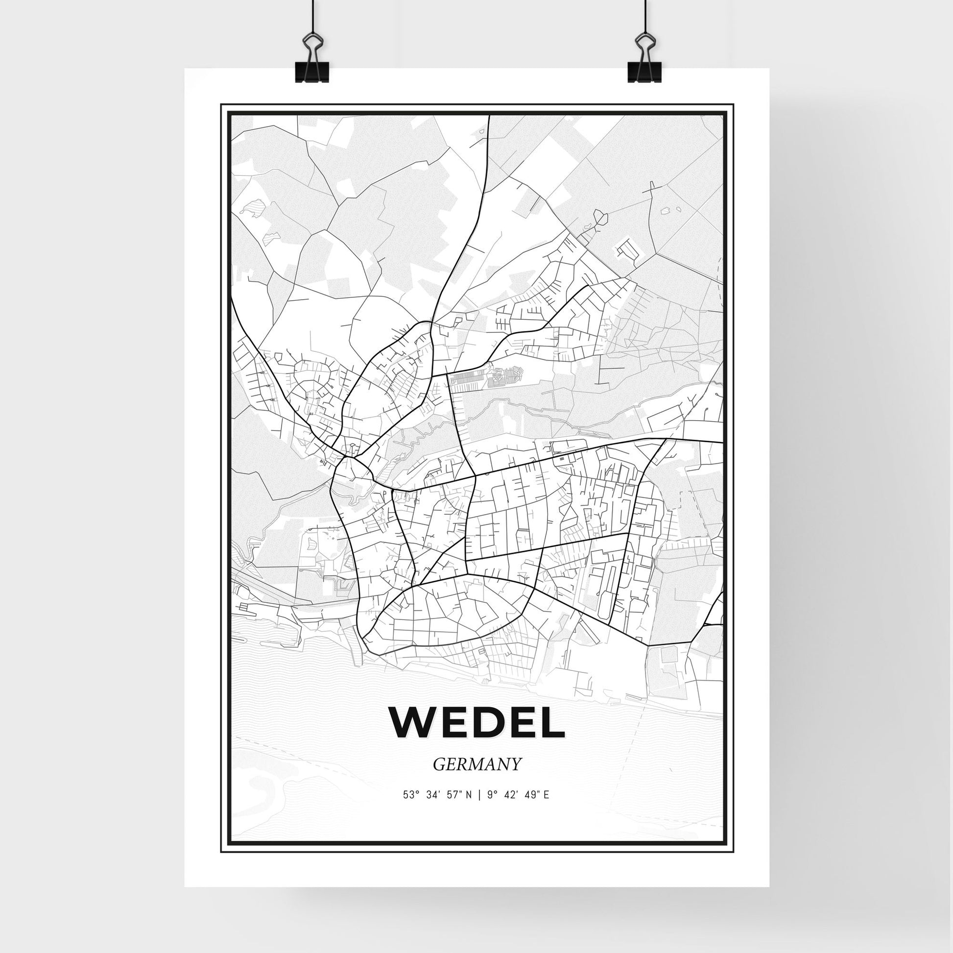 Wedel Germany - Premium City Map Poster