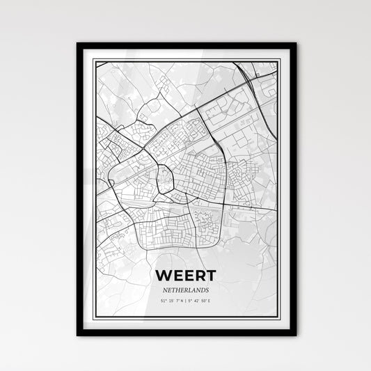  Weert Netherlands - Scandinavian Style City Map for Modern Home Decor