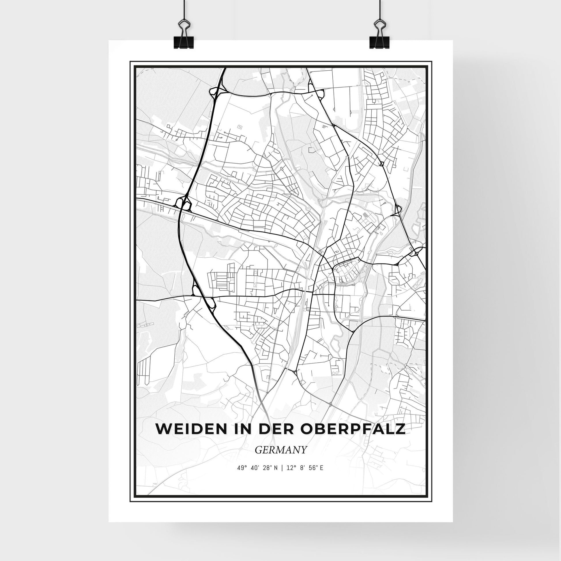 Weiden in der Oberpfalz Germany - Premium City Map Poster