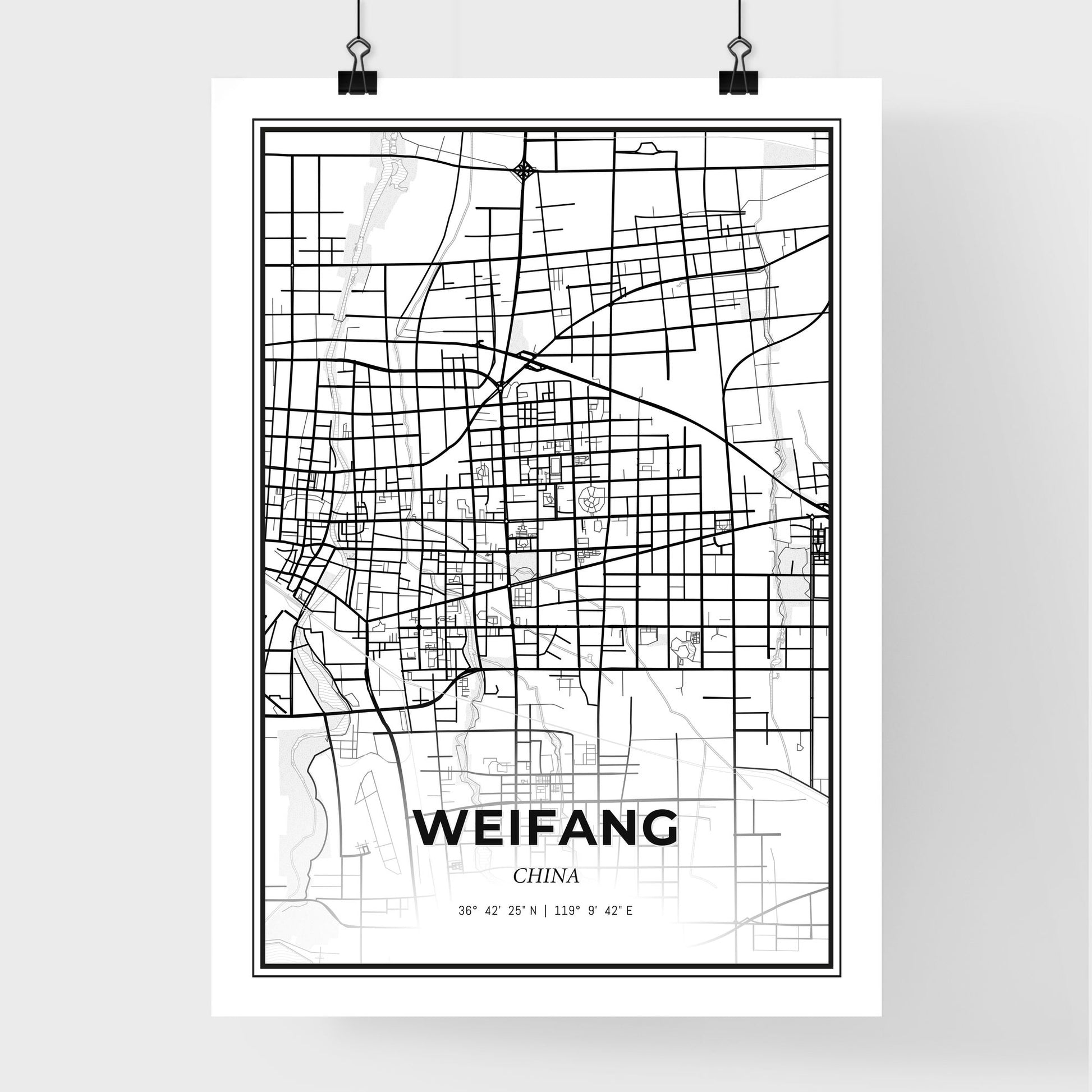 Weifang China - Premium City Map Poster