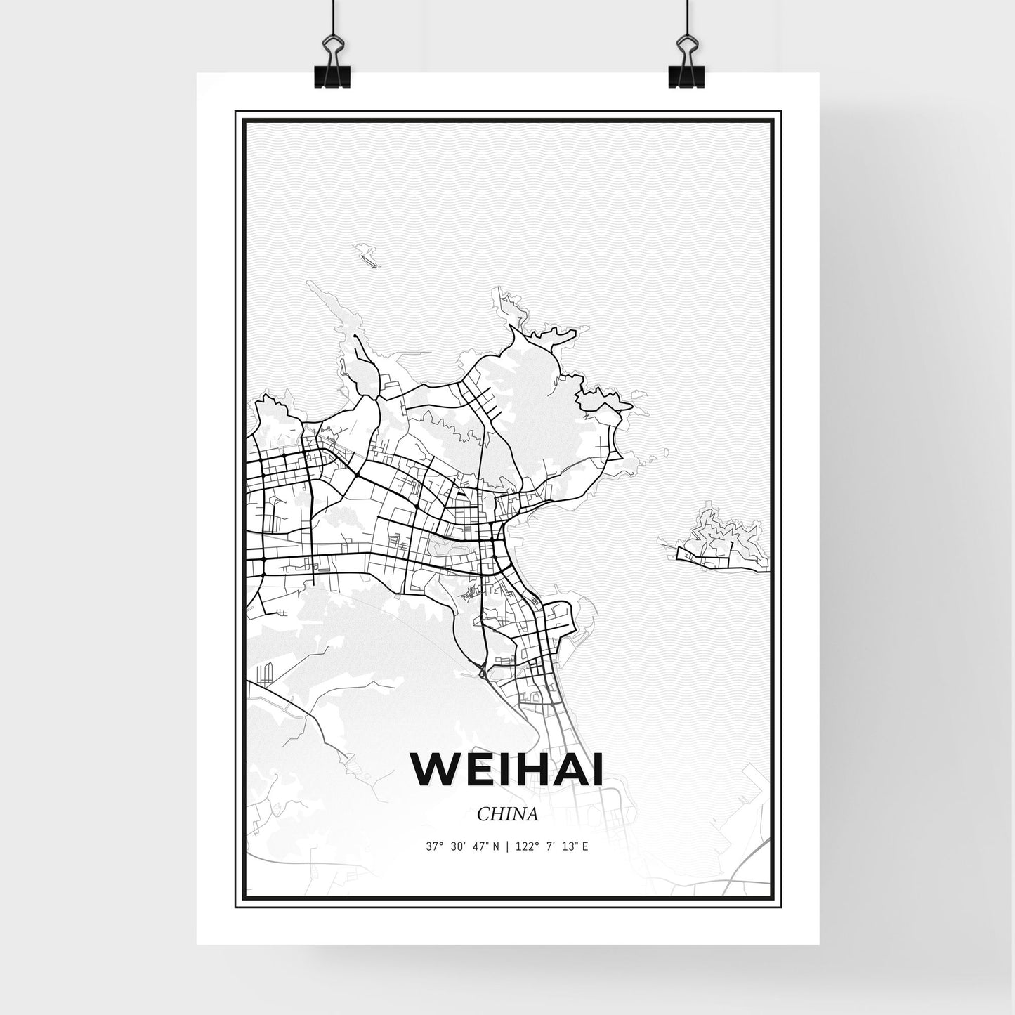 Weihai China - Premium City Map Poster