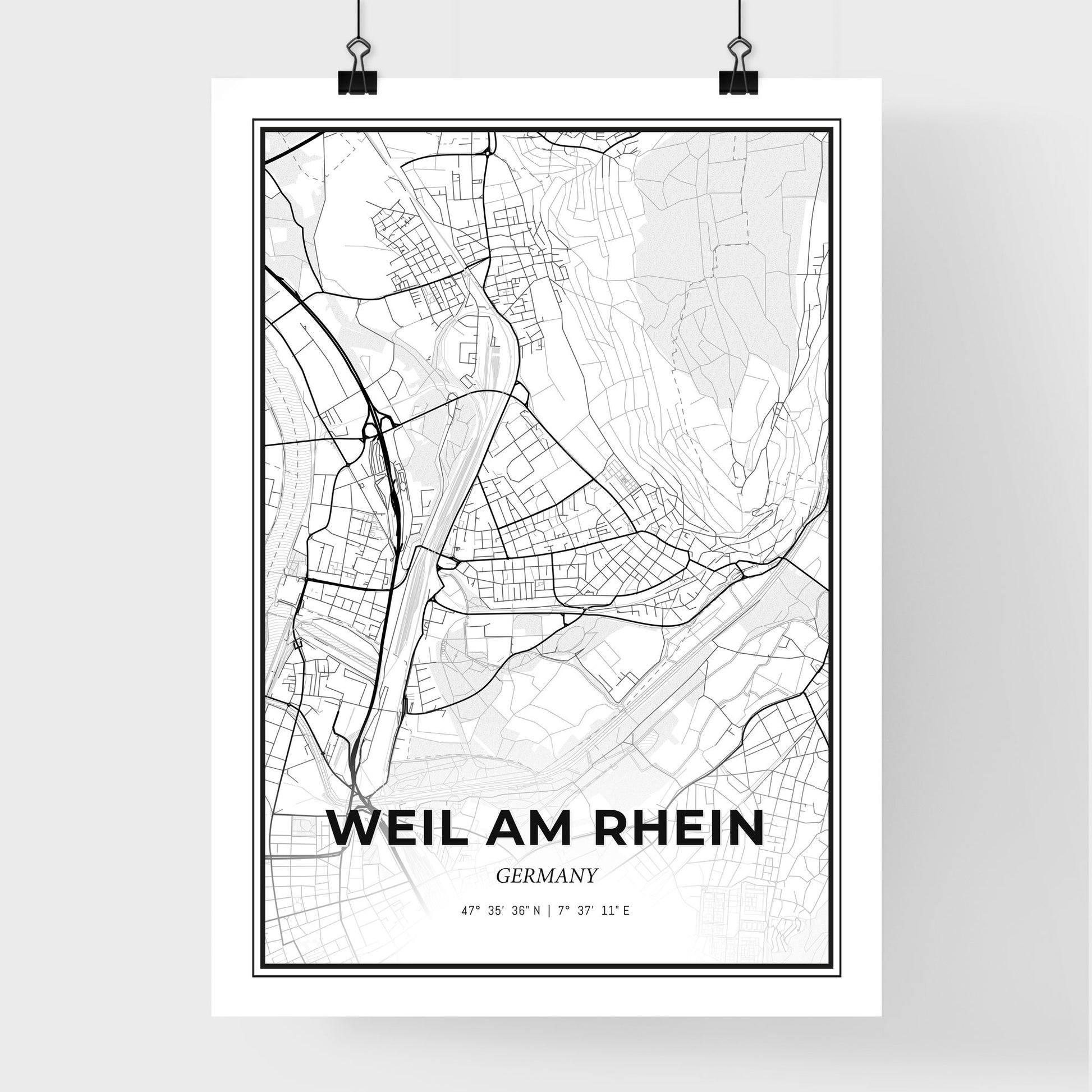 Weil am Rhein Germany - Premium City Map Poster