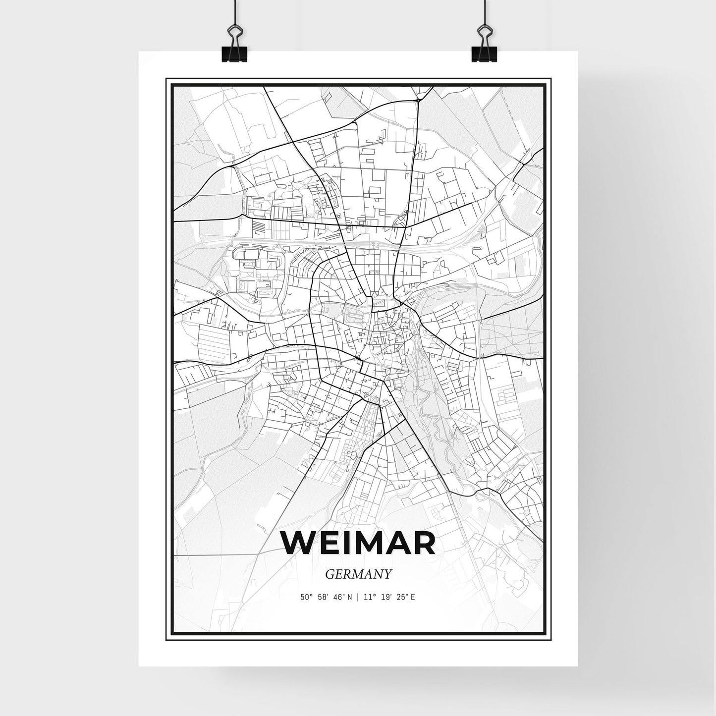 Weimar Germany - Premium City Map Poster