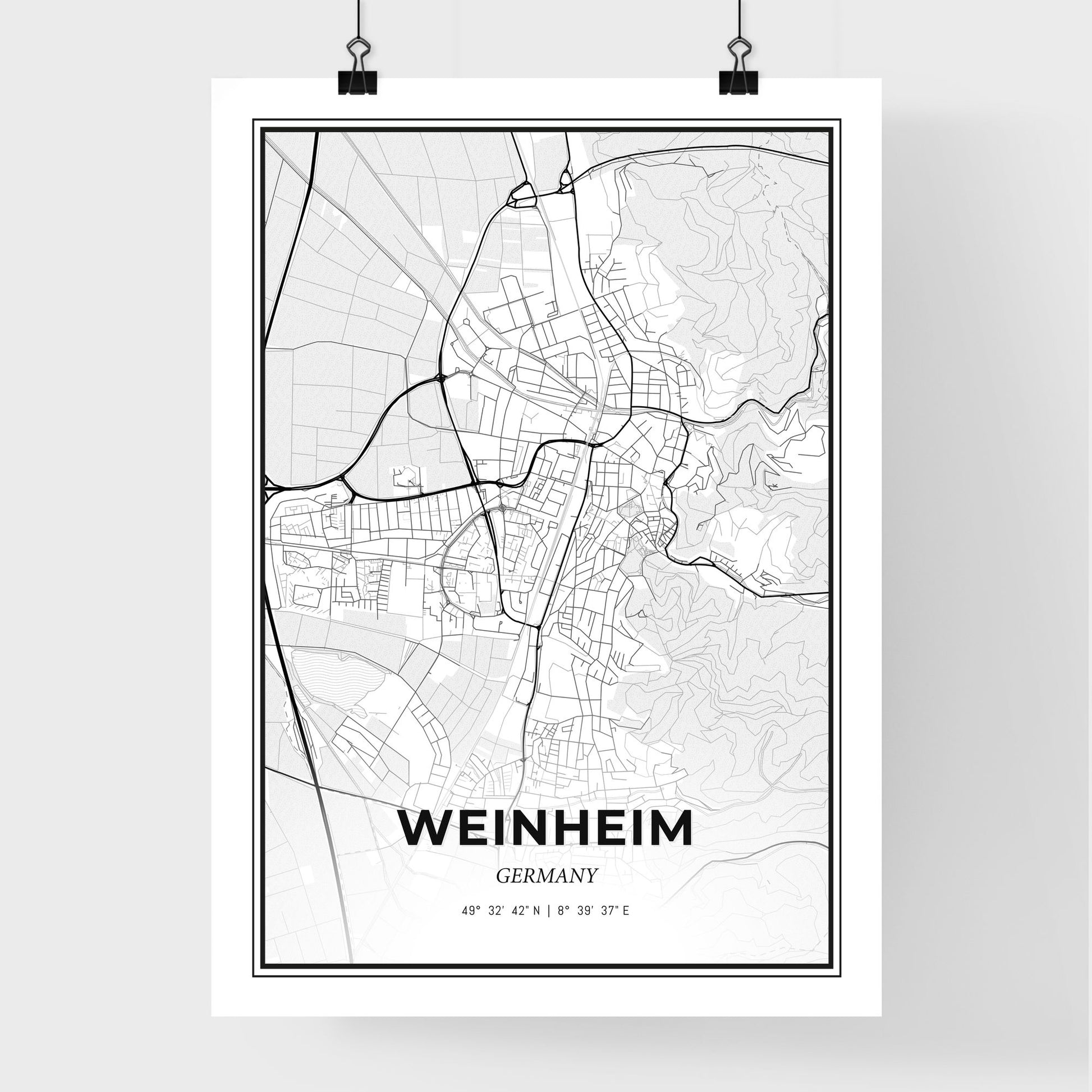 Weinheim Germany - Premium City Map Poster