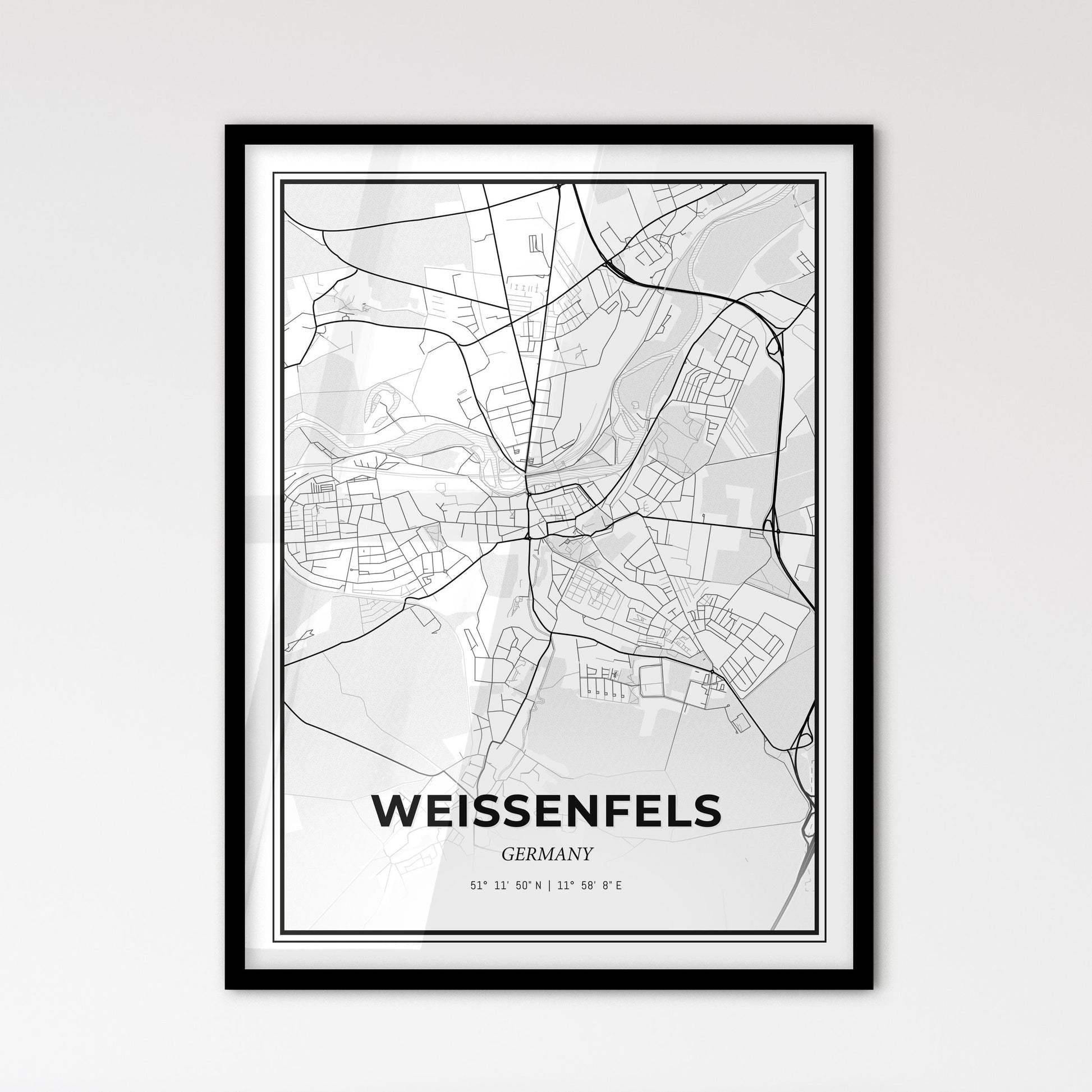 Weißenfels Germany - Scandinavian Style City Map for Modern Home Decor