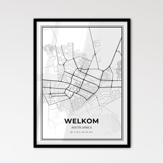 Welkom South Africa - Scandinavian Style City Map for Modern Home Decor