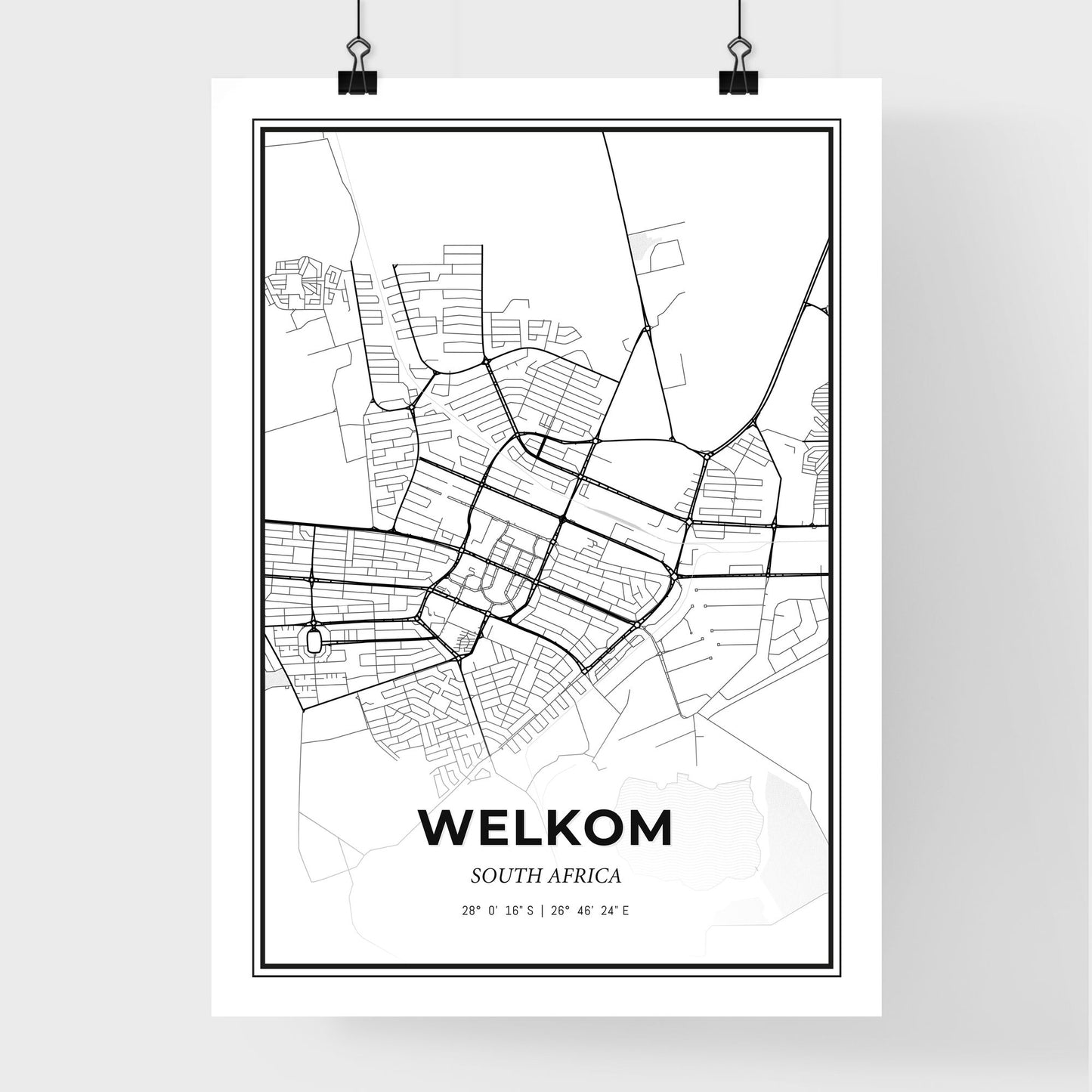 Welkom South Africa - Premium City Map Poster