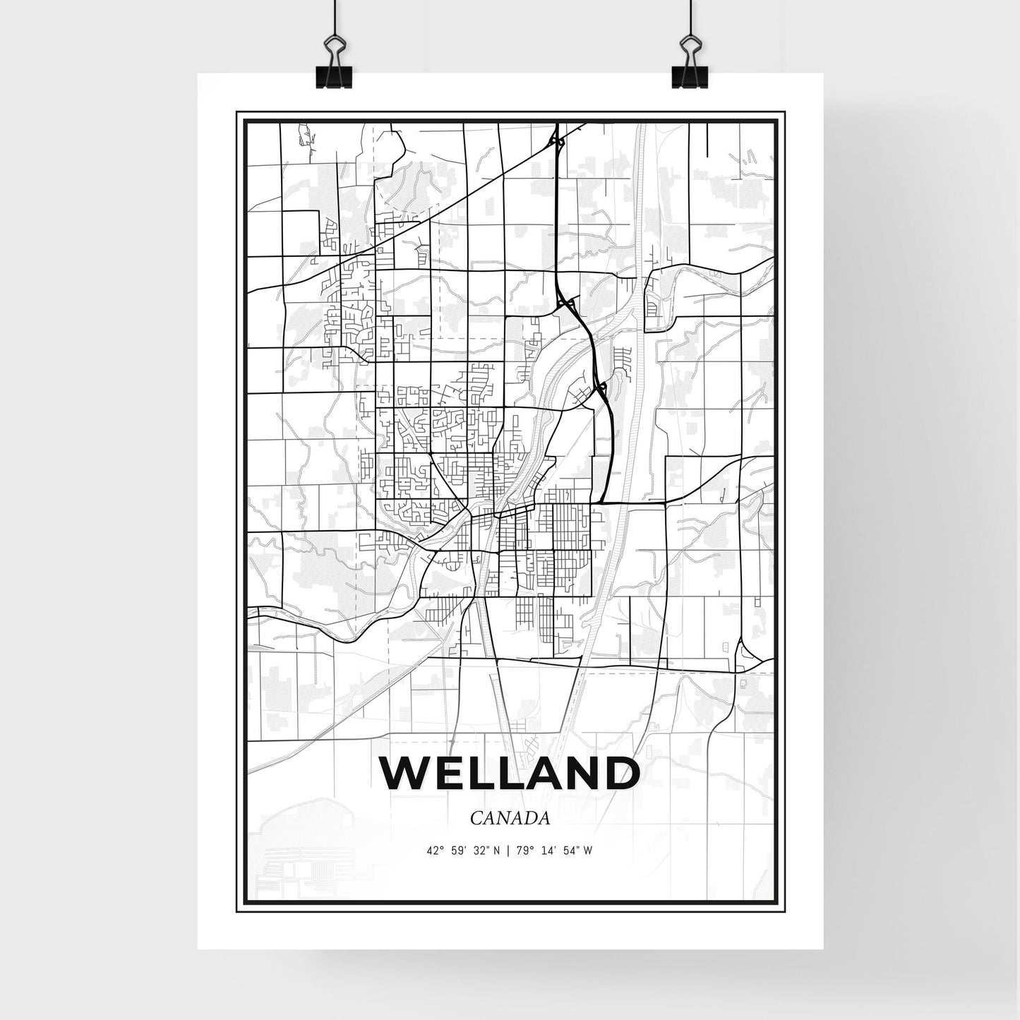 Welland Canada - Premium City Map Poster