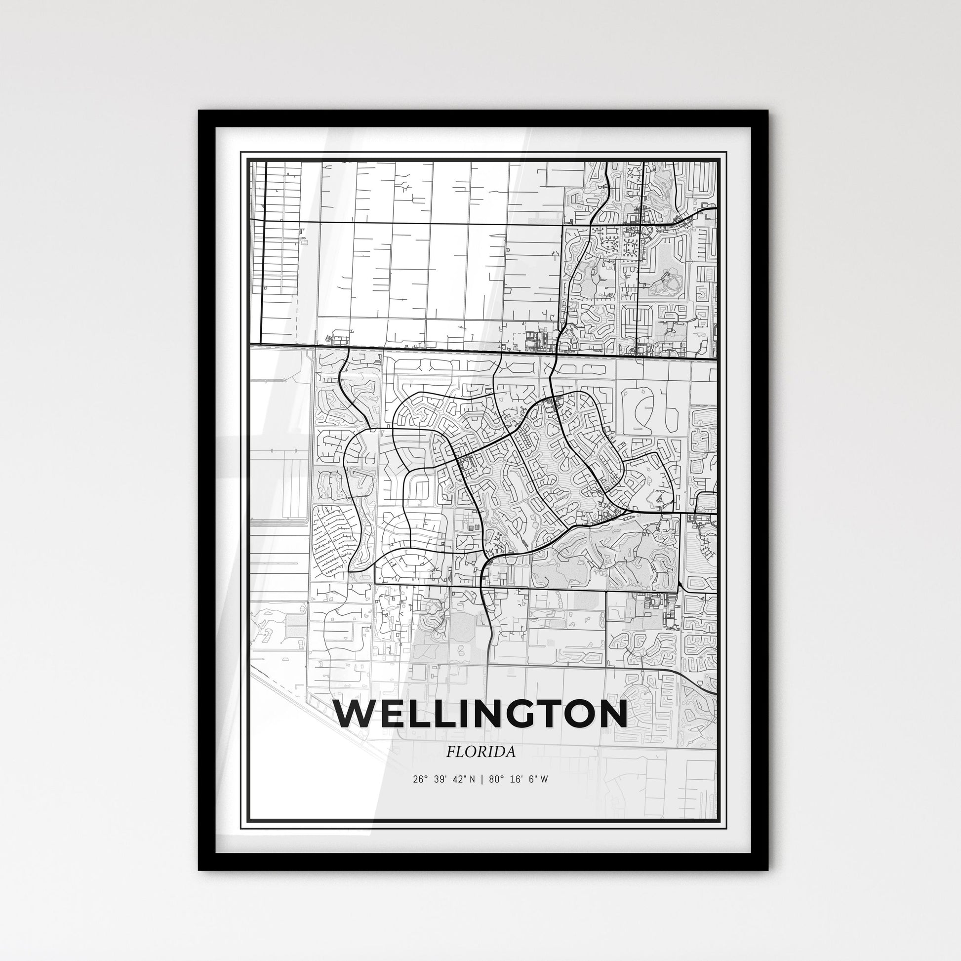 Wellington Florida - Scandinavian Style City Map for Modern Home Decor