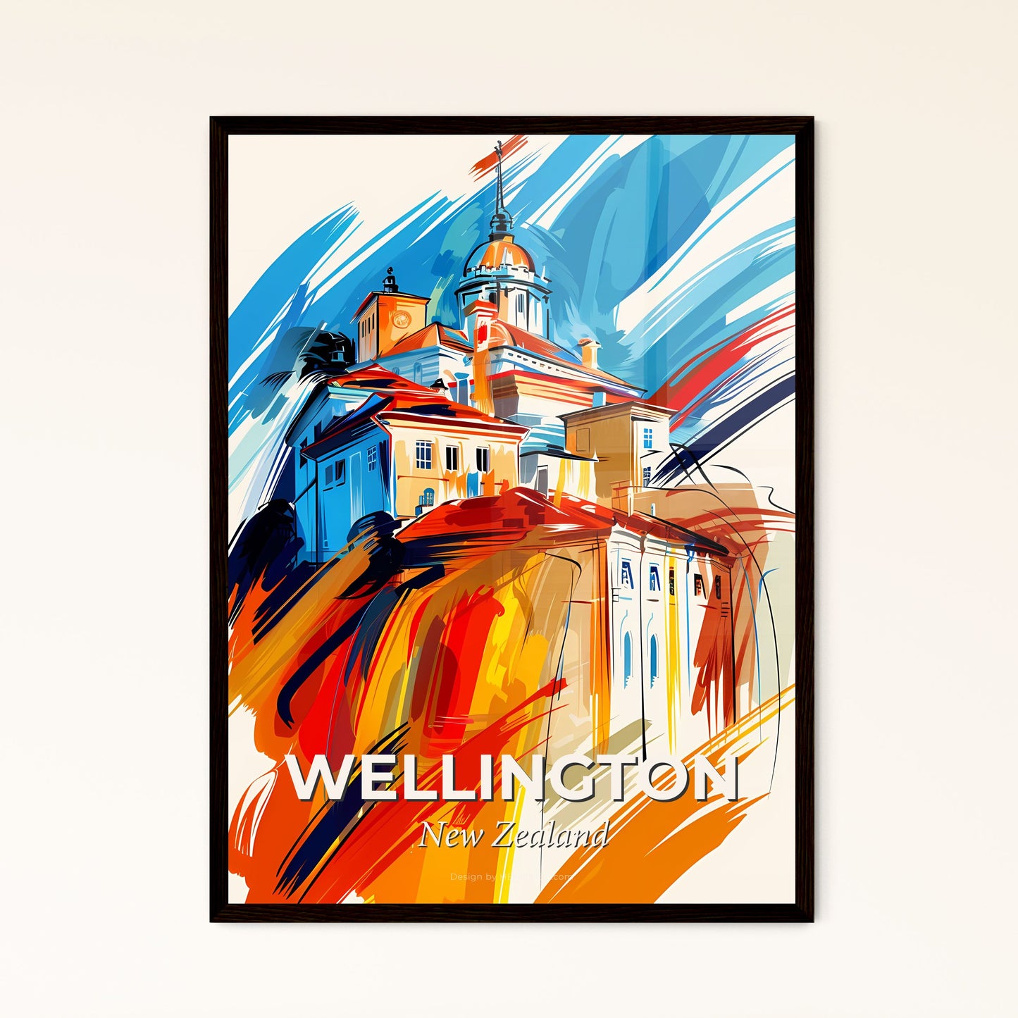 Vibrant Wellington, New Zealand - A Painting Of A Building