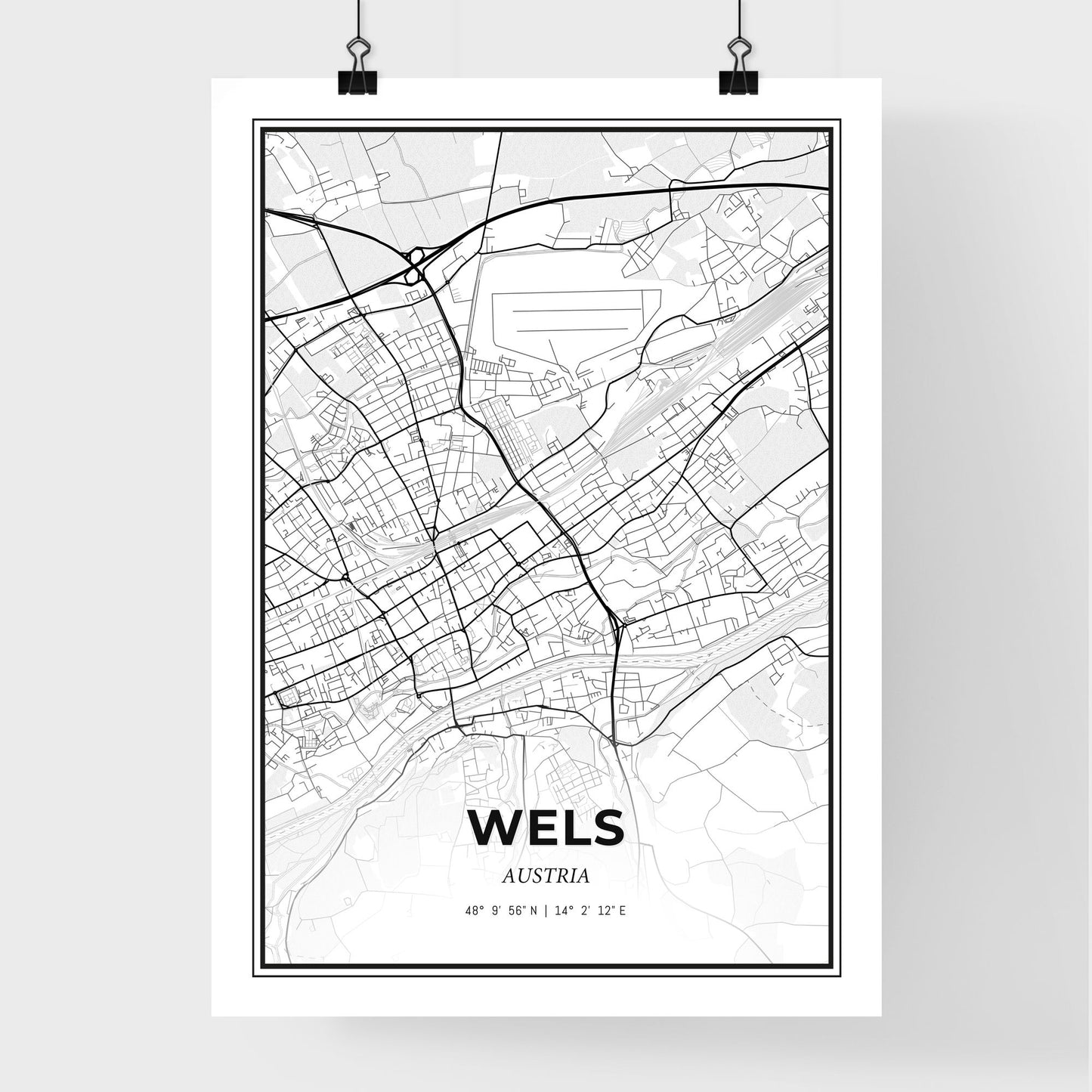 Wels Austria - Premium City Map Poster