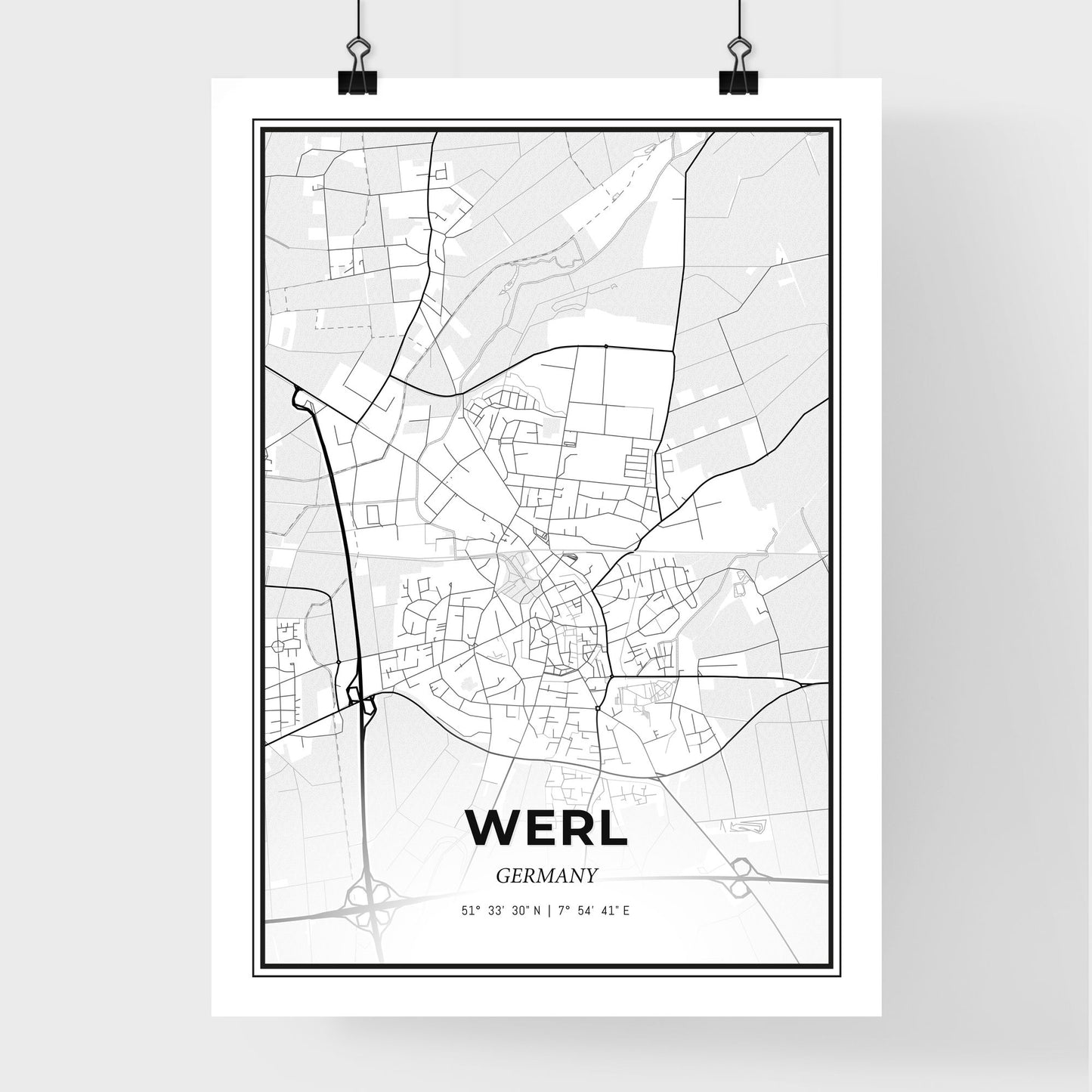 Werl Germany - Premium City Map Poster