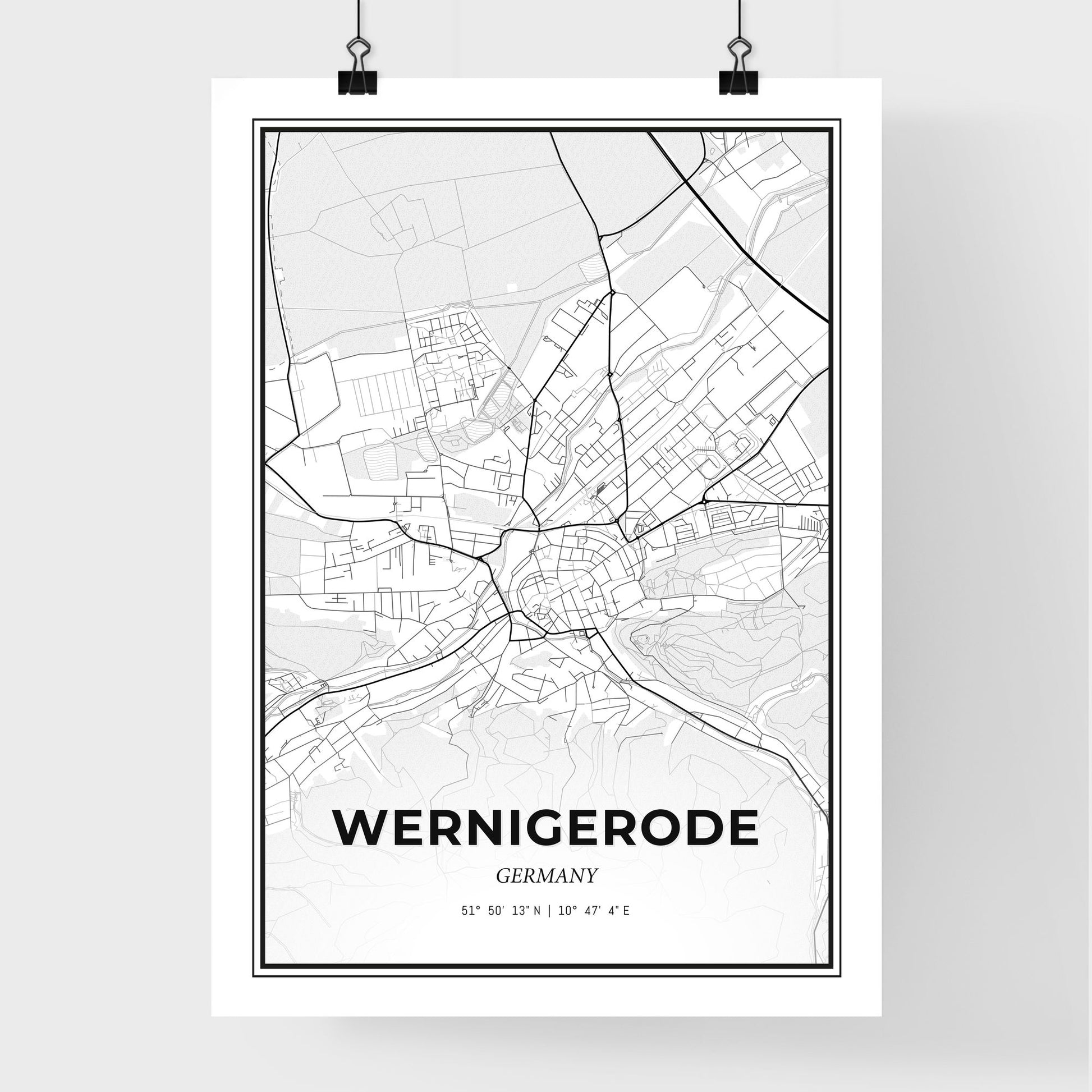 Wernigerode Germany - Premium City Map Poster