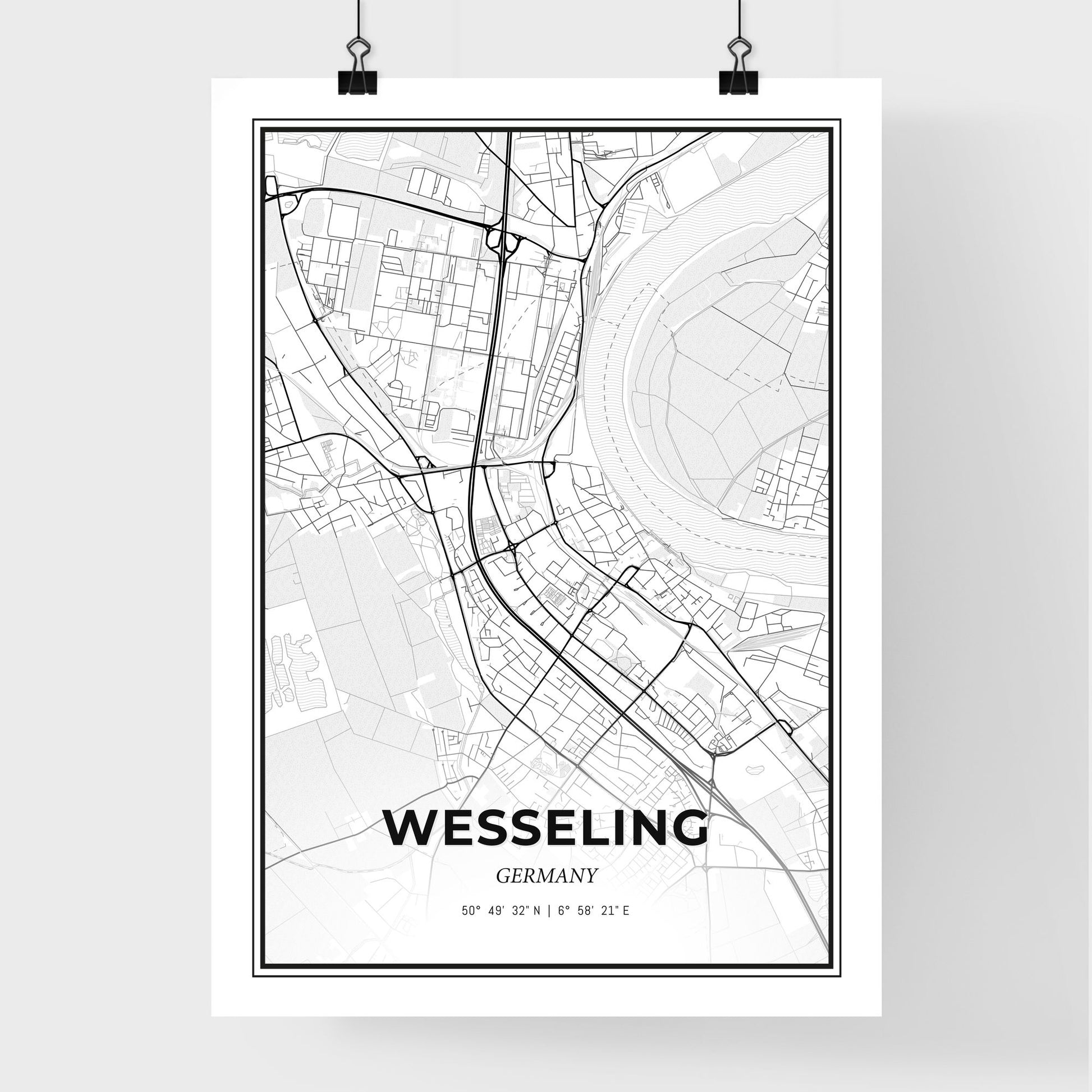 Wesseling Germany - Premium City Map Poster