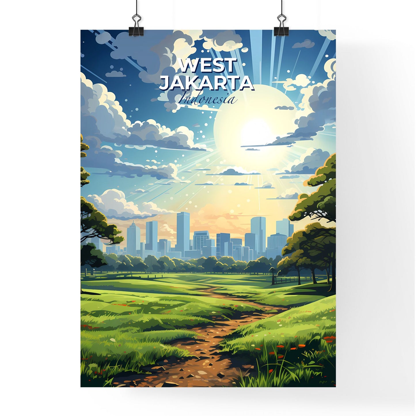 Jakarta Indonesia Cityscape Painting - Vibrant Skyline Artwork of Urban Landscape Default Title