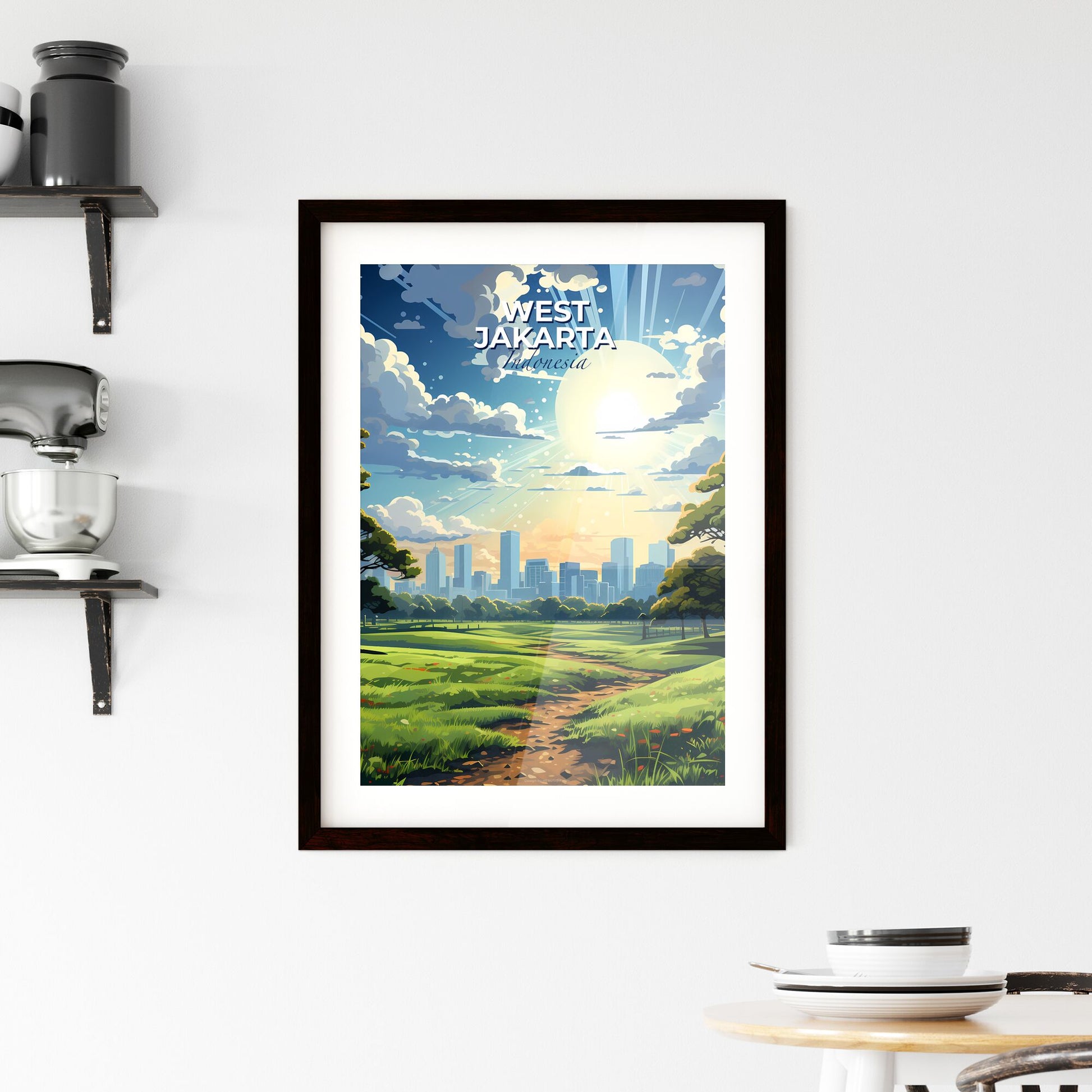 Jakarta Indonesia Cityscape Painting - Vibrant Skyline Artwork of Urban Landscape Default Title