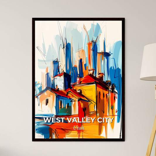 Vibrant West Valley City, Utah - A Painting Of Buildings And Buildings