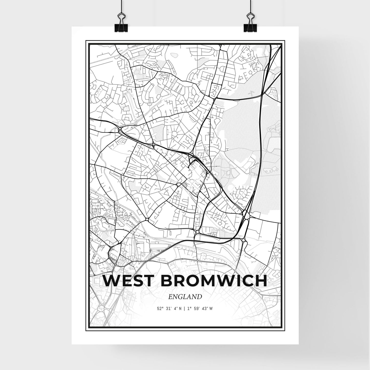 West Bromwich England - Premium City Map Poster