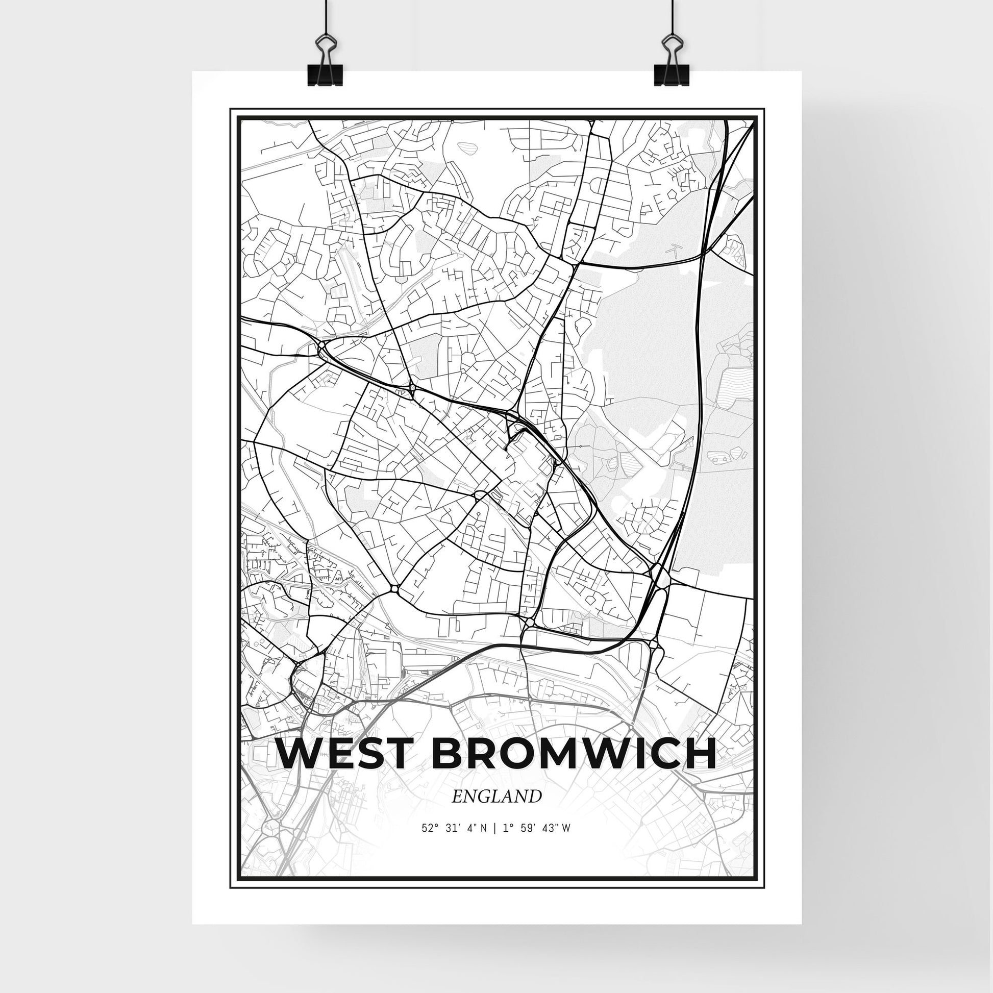 West Bromwich England - Premium City Map Poster