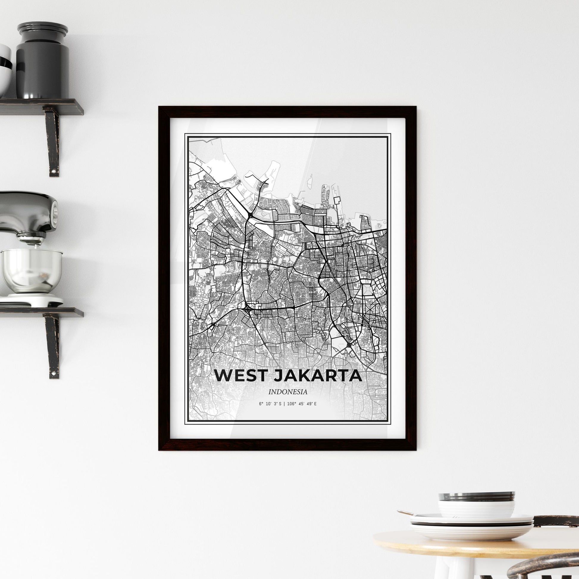 West Jakarta Indonesia - Minimal City Map