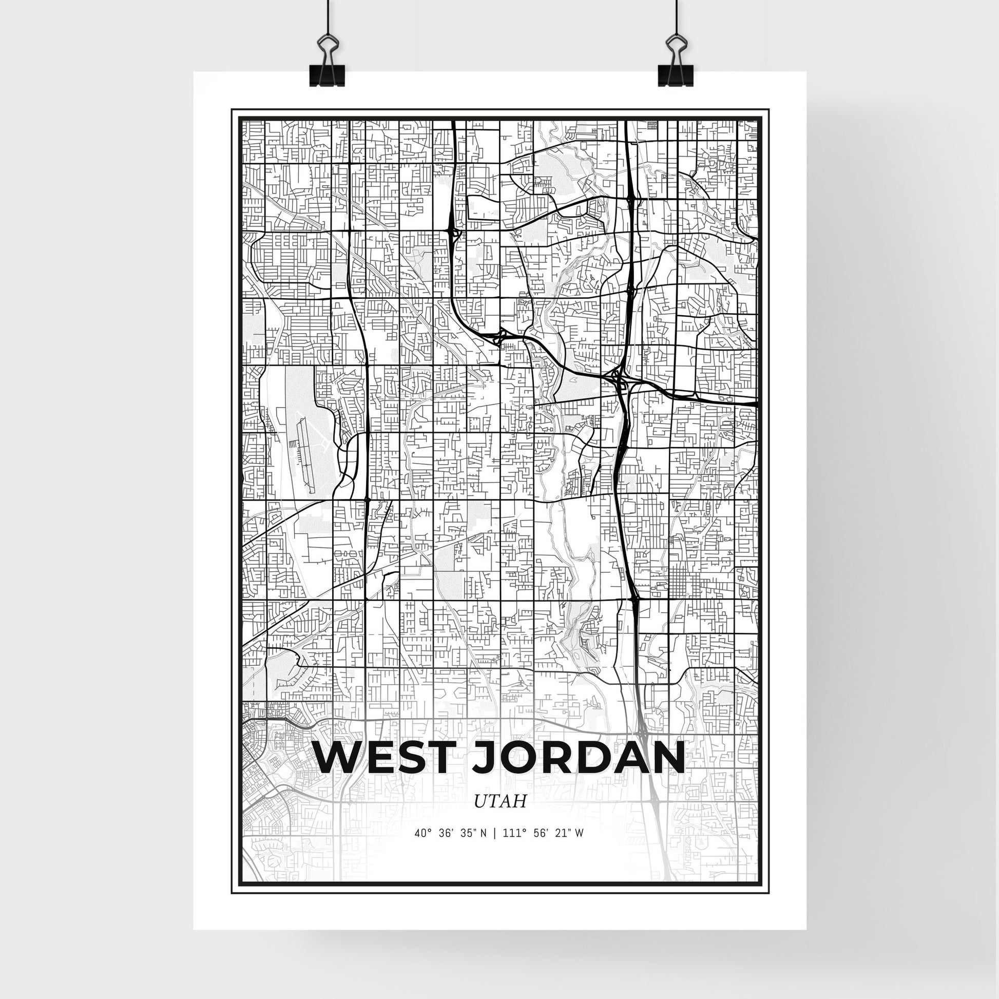 West Jordan Utah - Premium City Map Poster