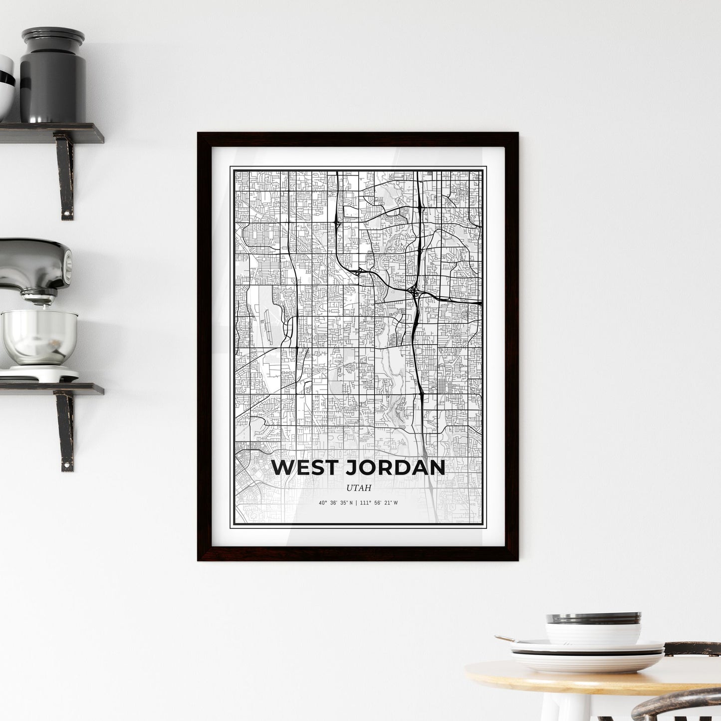 West Jordan Utah - Minimal City Map