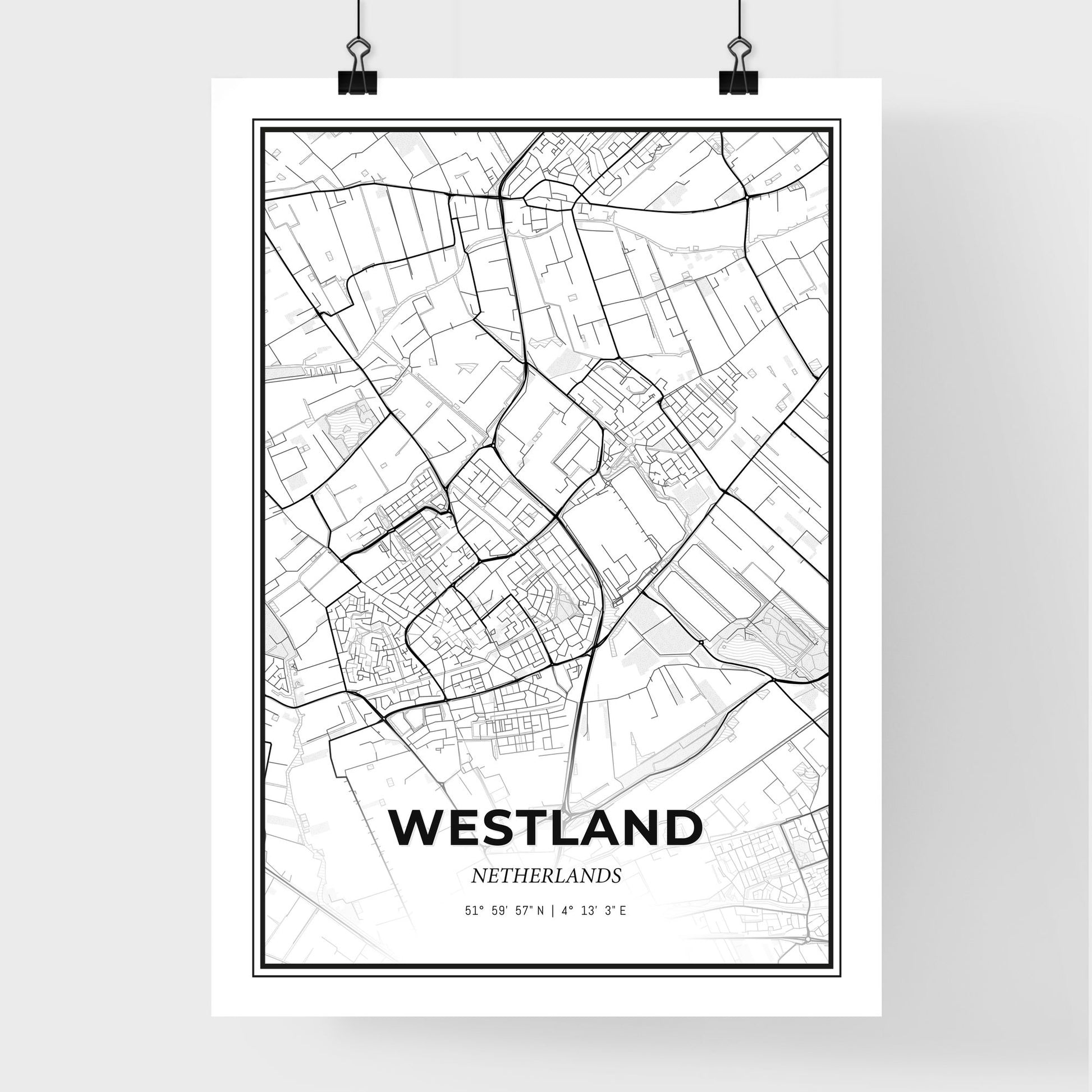  Westland Netherlands - Premium City Map Poster