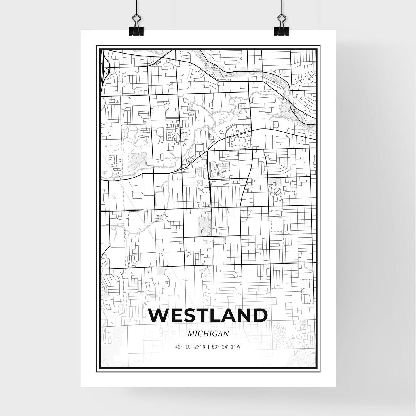 Westland Michigan - Premium City Map Poster