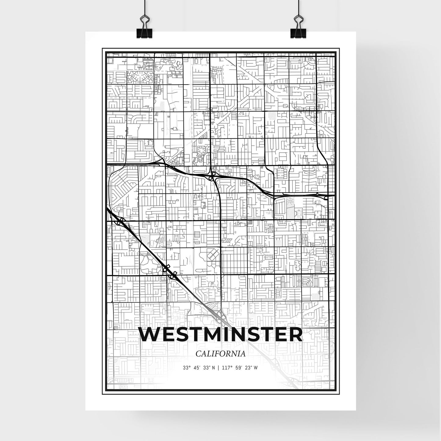 Westminster California - Premium City Map Poster