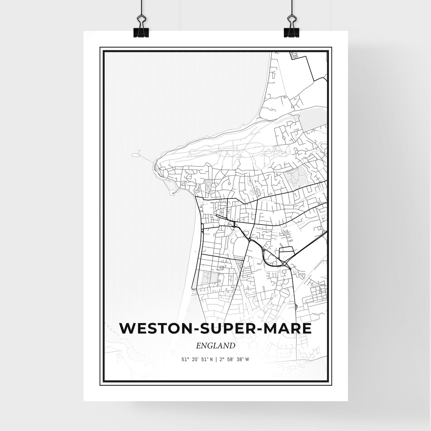 Weston-super-Mare England - Premium City Map Poster