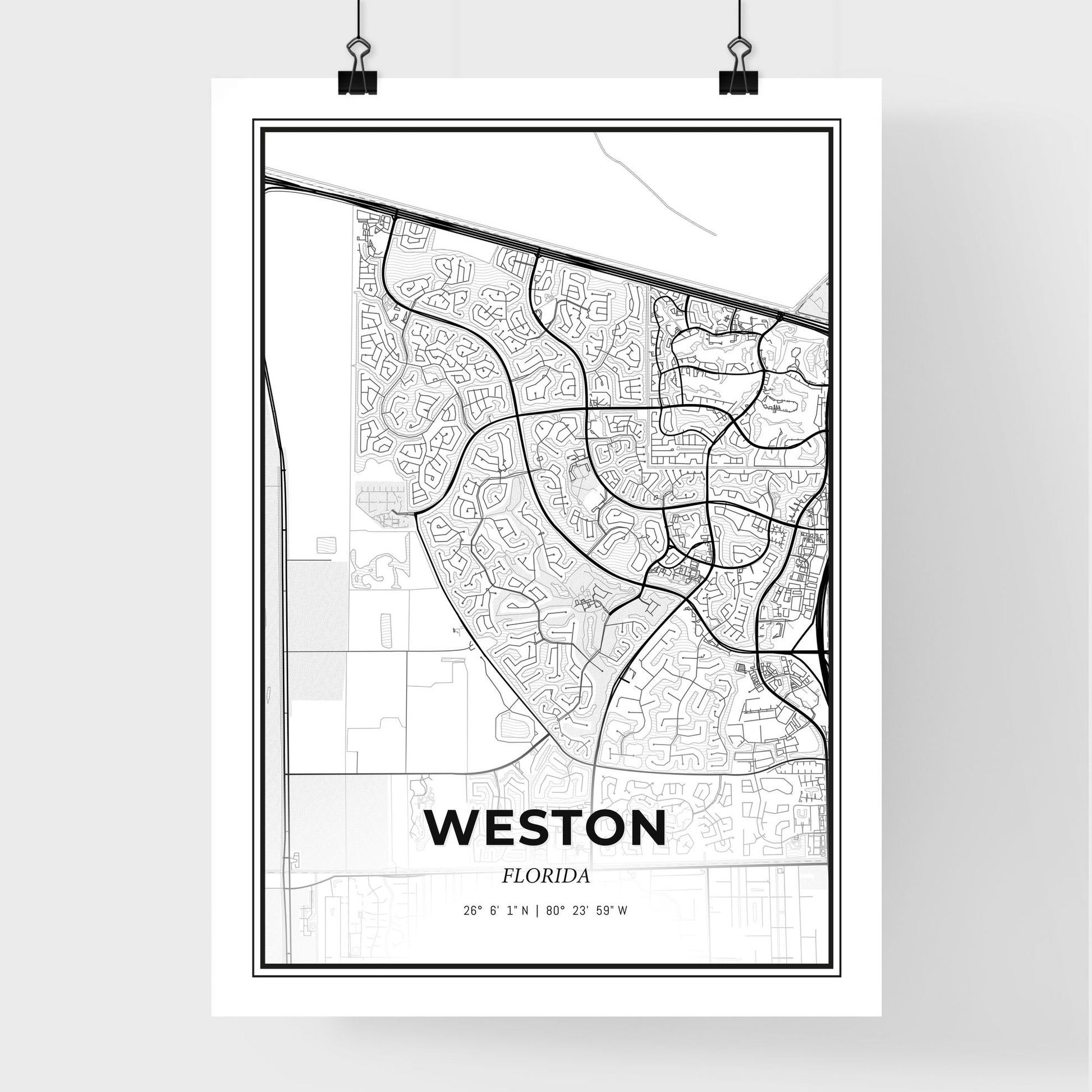 Weston Florida - Premium City Map Poster