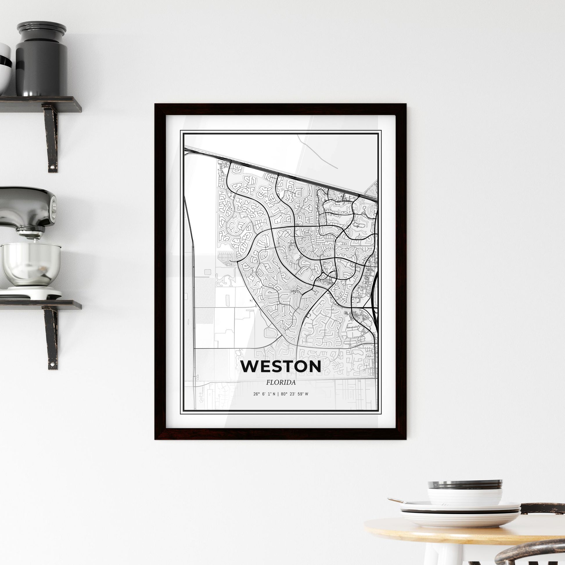 Weston Florida - Minimal City Map