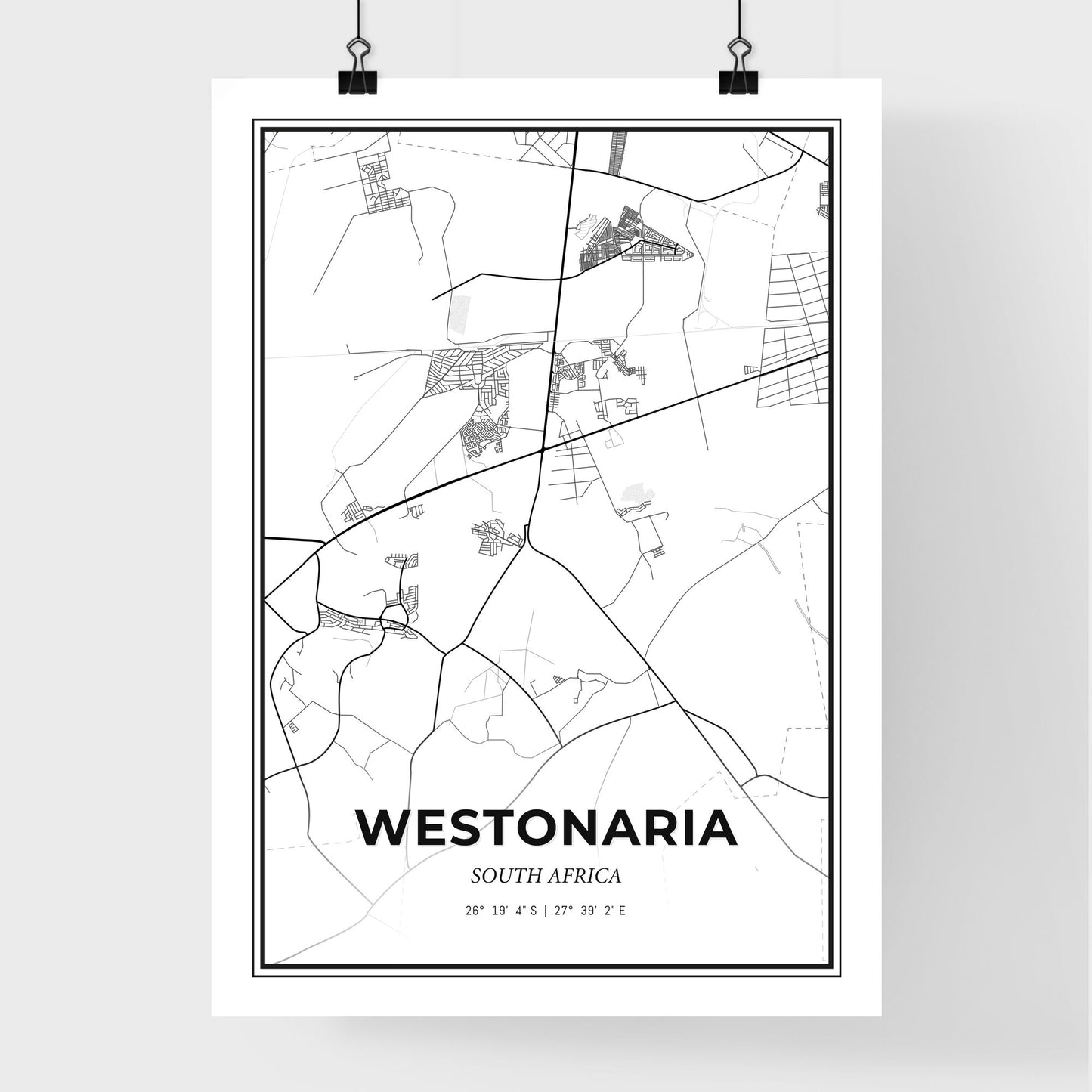 Westonaria South Africa - Premium City Map Poster