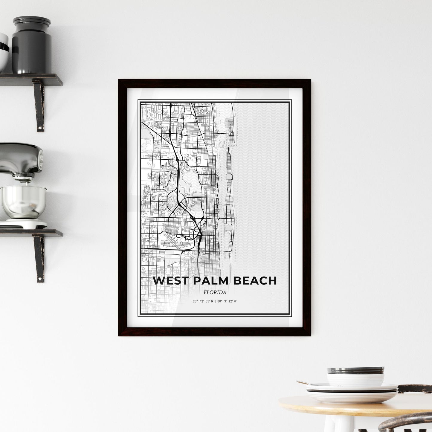 West Palm Beach Florida - Minimal City Map