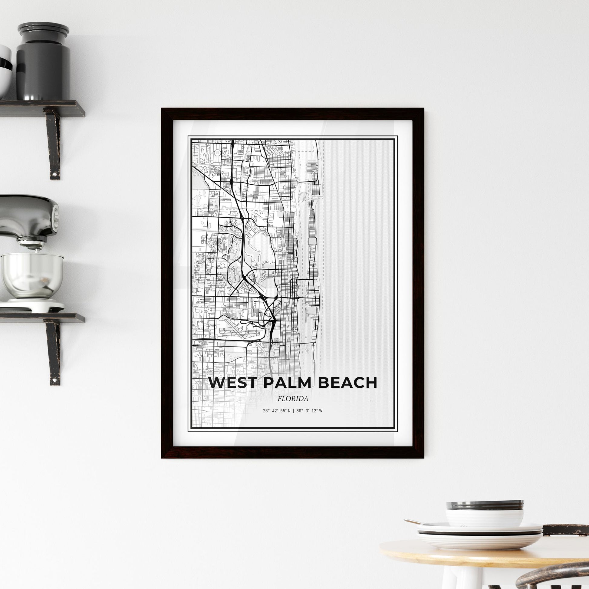 West Palm Beach Florida - Minimal City Map