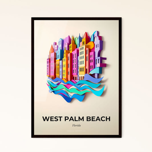 Vivid West Palm Beach, Florida - a colorful city with a river and waves