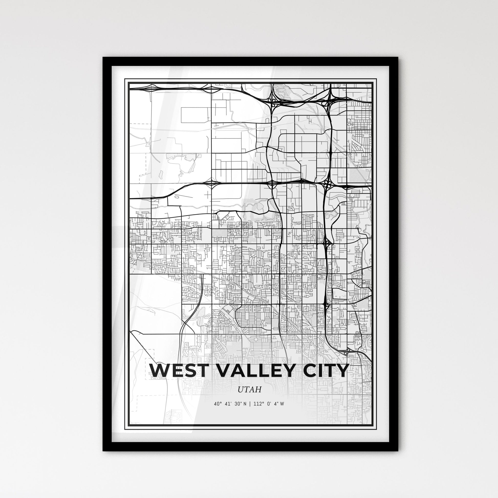 West Valley City Utah - Scandinavian Style City Map for Modern Home Decor