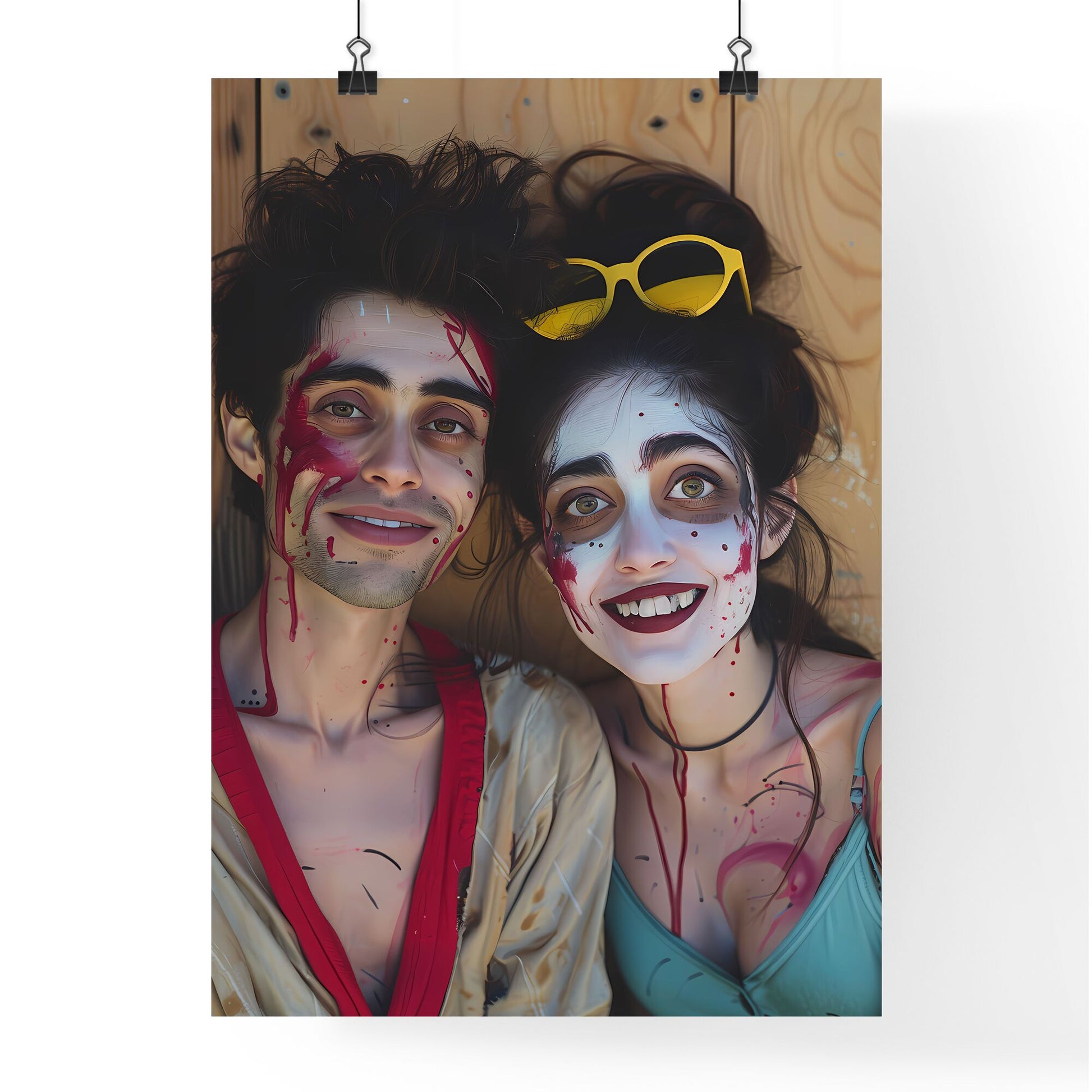 You are creating trigger phrases together to make it easier to access the fun personalities ;) #SchizoLove - a man and woman with paint on their faces Default Title